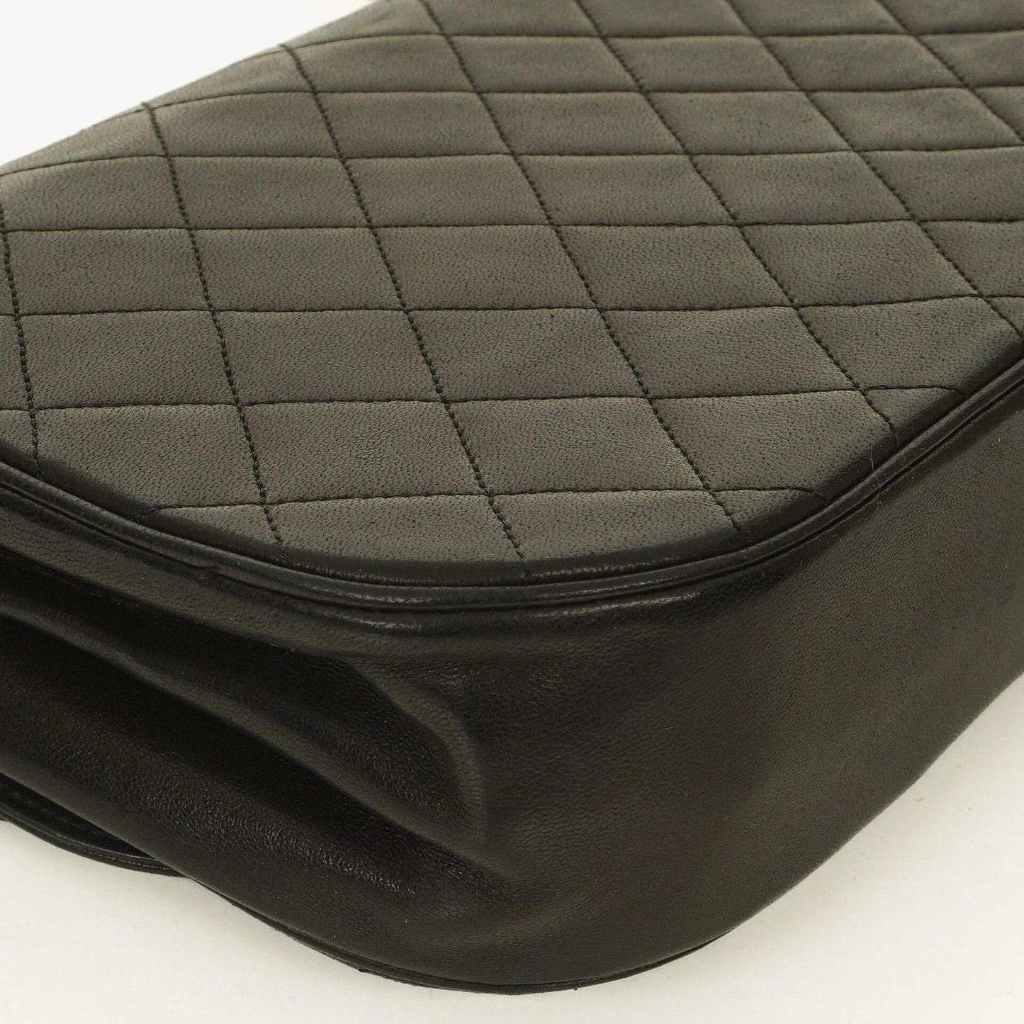 Chanel Half-Moon Double Flap Bag Black Quilted Lambskin 24K Gold-Plated Hardware
