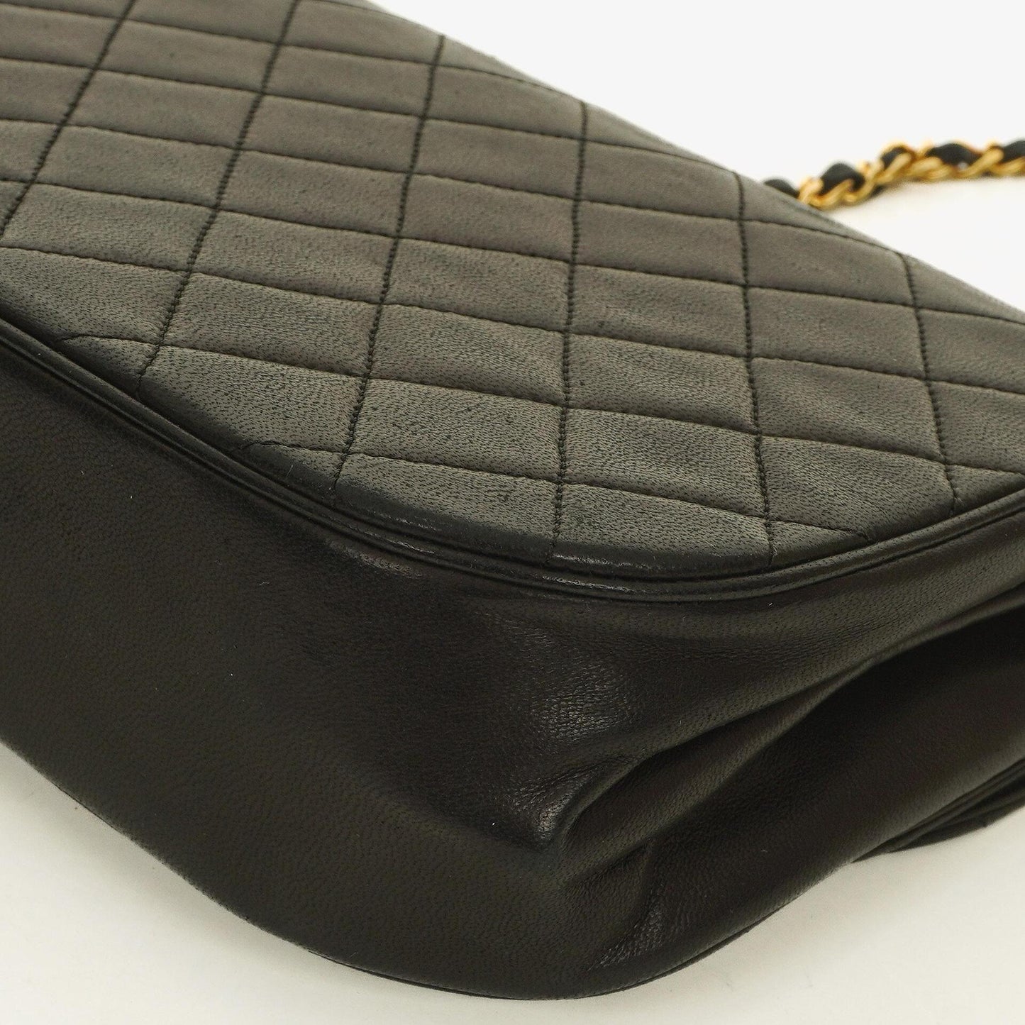 Chanel Half-Moon Double Flap Bag Black Quilted Lambskin 24K Gold-Plated Hardware