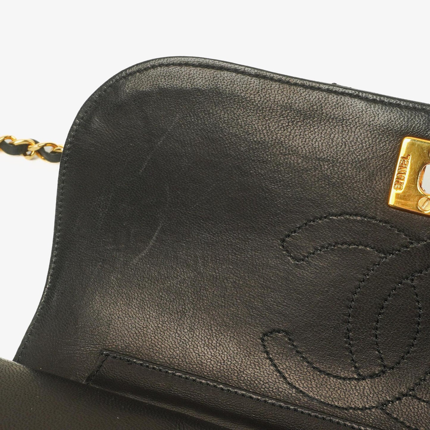 Chanel Half-Moon Double Flap Bag Black Quilted Lambskin 24K Gold-Plated Hardware