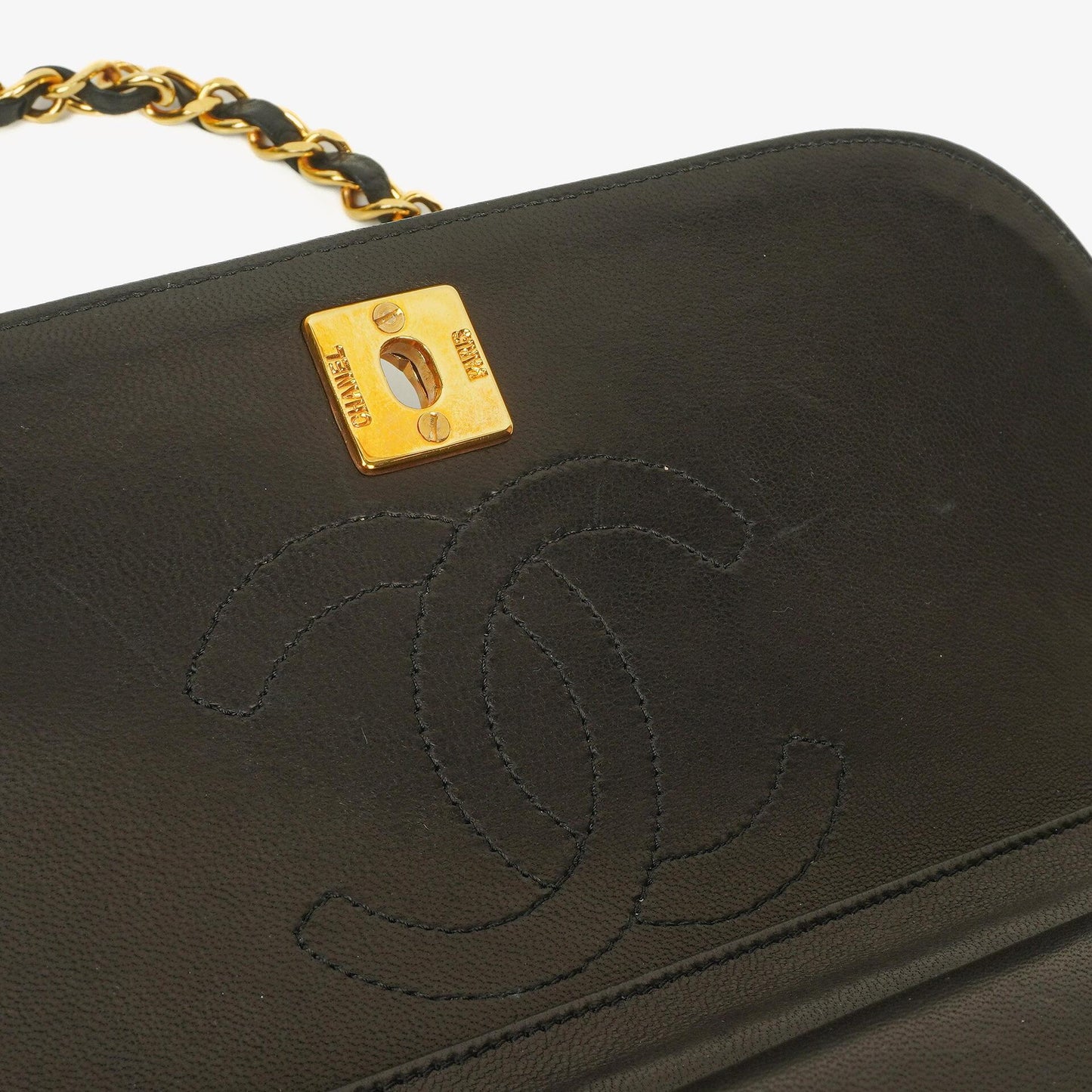 Chanel Half-Moon Double Flap Bag Black Quilted Lambskin 24K Gold-Plated Hardware