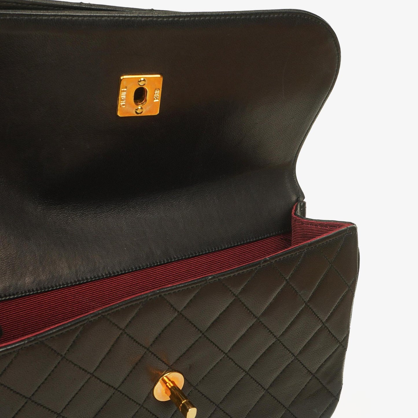Chanel Half-Moon Double Flap Bag Black Quilted Lambskin 24K Gold-Plated Hardware