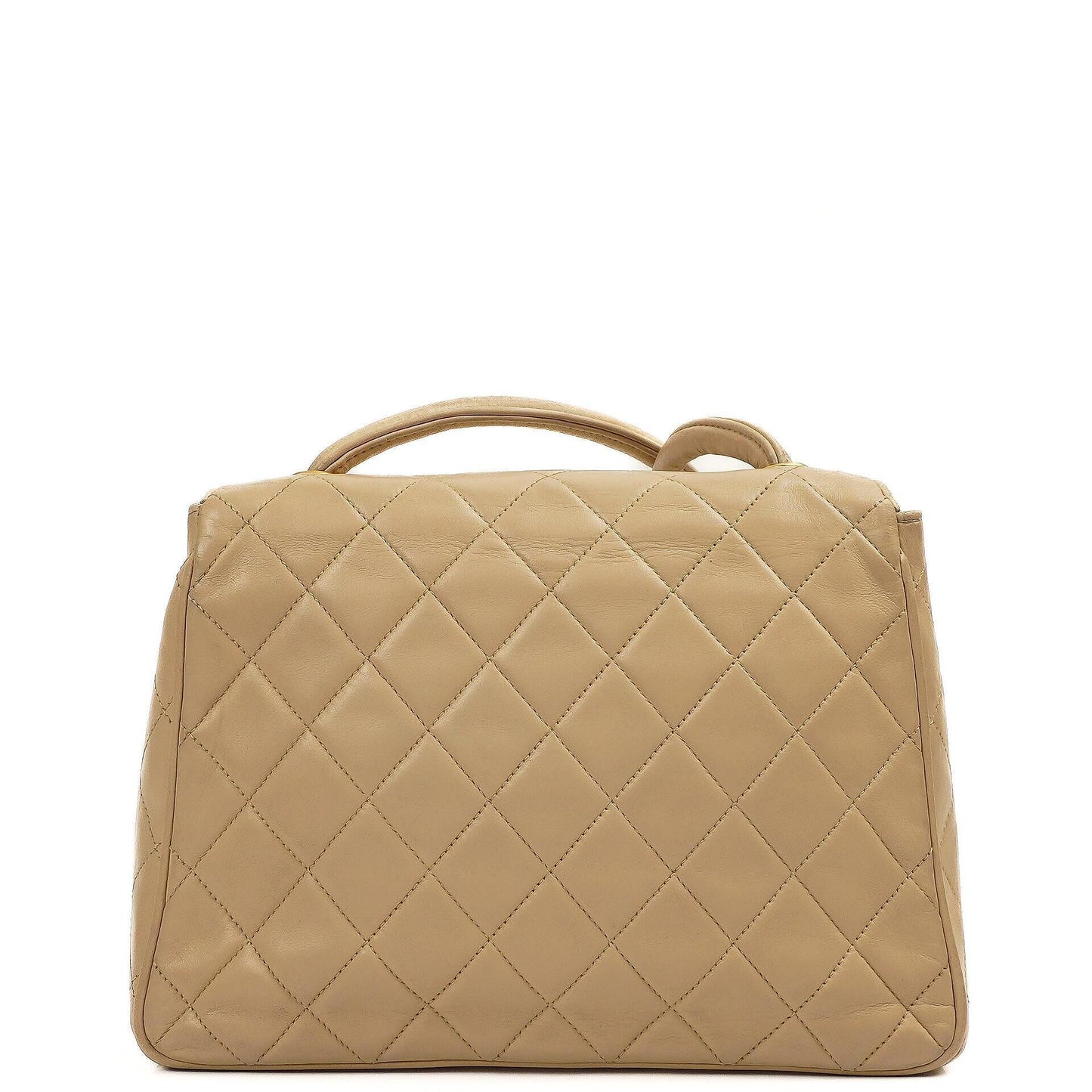 Chanel Half Moon Flap Bag Beige Quilted Lambskin 24K Gold-Hardware