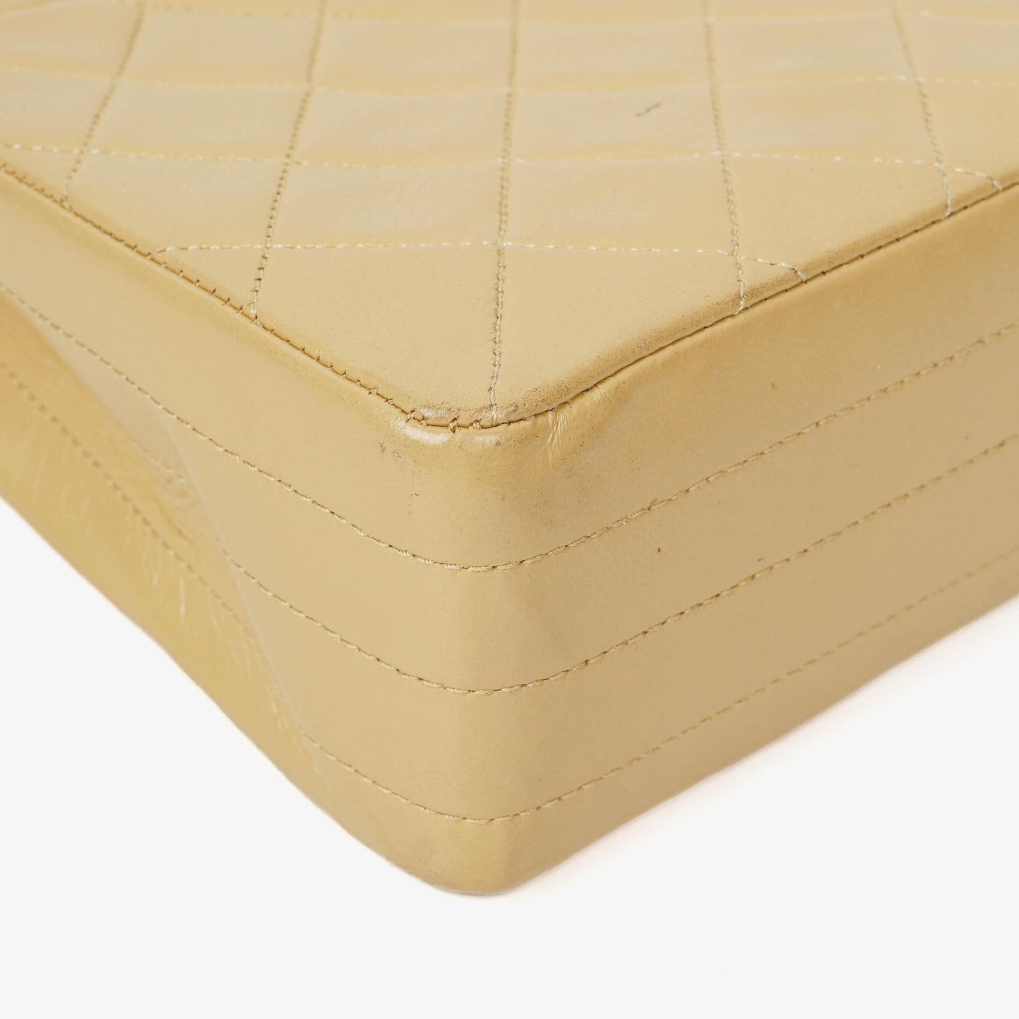 Chanel Half-Moon Flap Bag Beige Quilted Lambskin 24K Gold-Plated Hardware