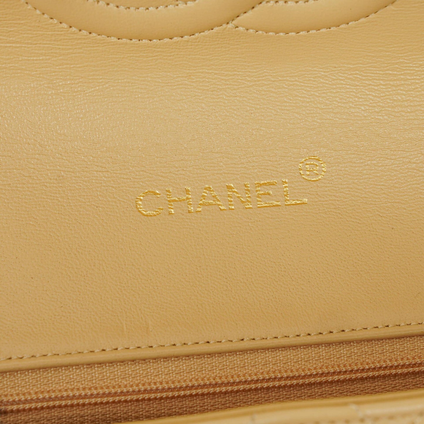 Chanel Half-Moon Flap Bag Beige Quilted Lambskin 24K Gold-Plated Hardware