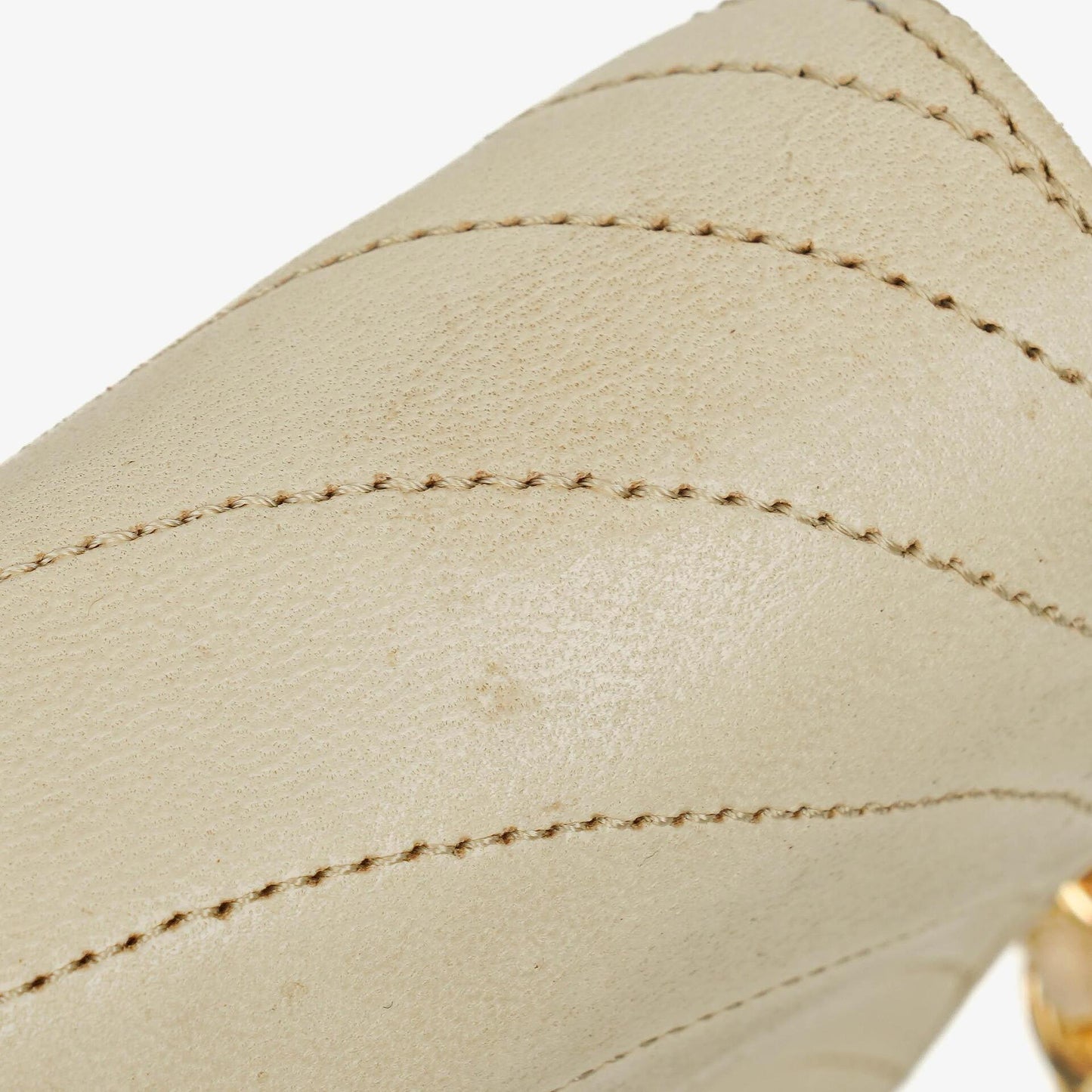 Chanel Half-Moon Flap Bag In Beige Quilted Lambskin