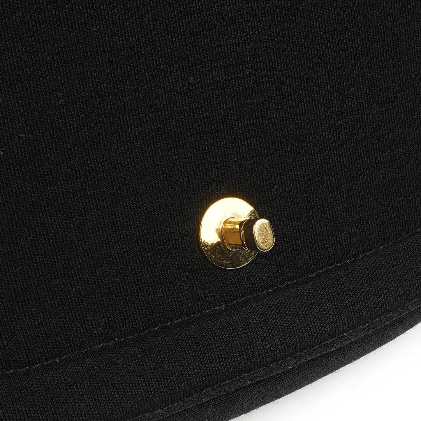 Chanel Half-Moon Flap Bag In Black Quilted Jersey And 24K Gold-Plated Hardware