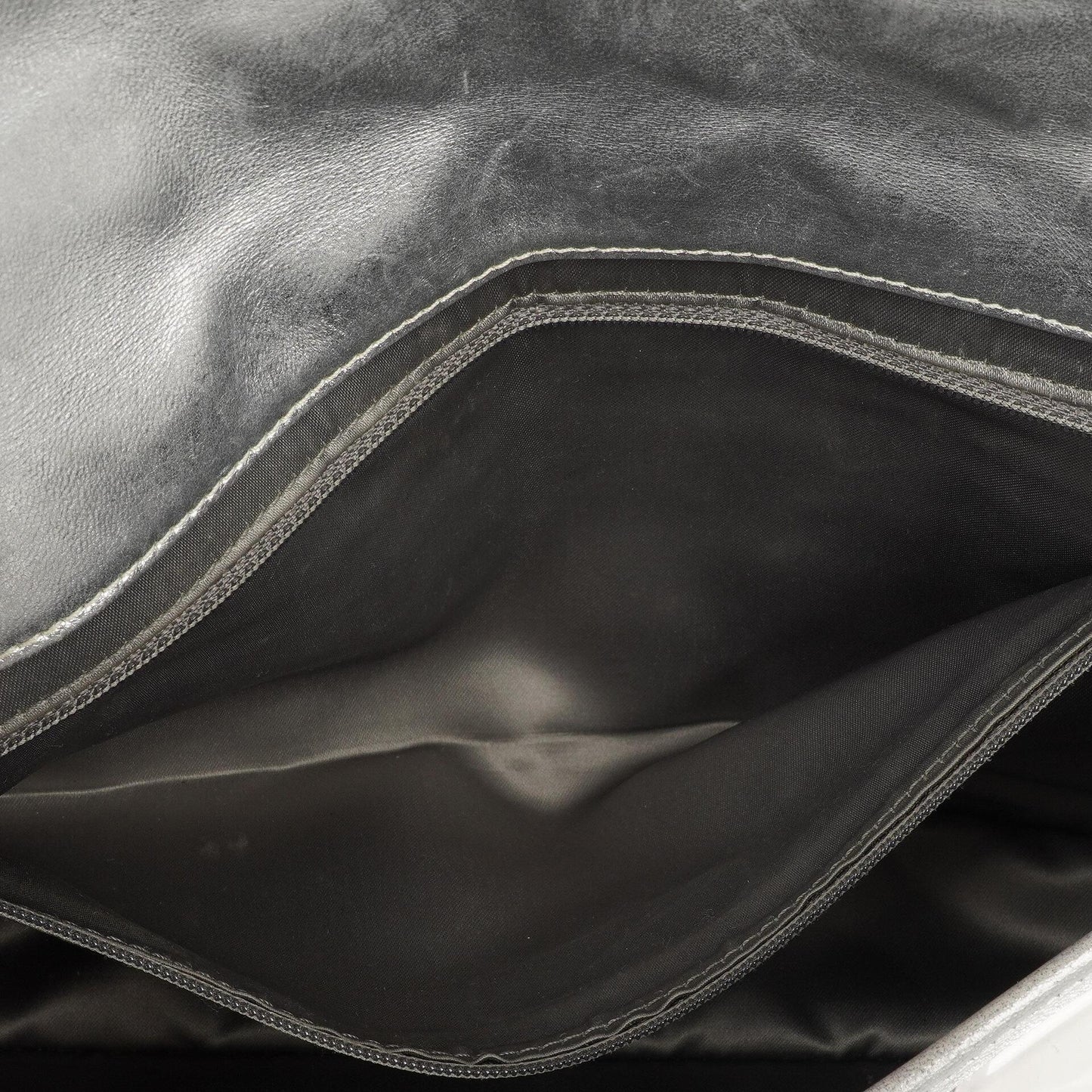 Chanel Large Ice Cube Flap Bag Mirrored Vinyl And Silver Metallic Leather With Silver-Tone Hardware