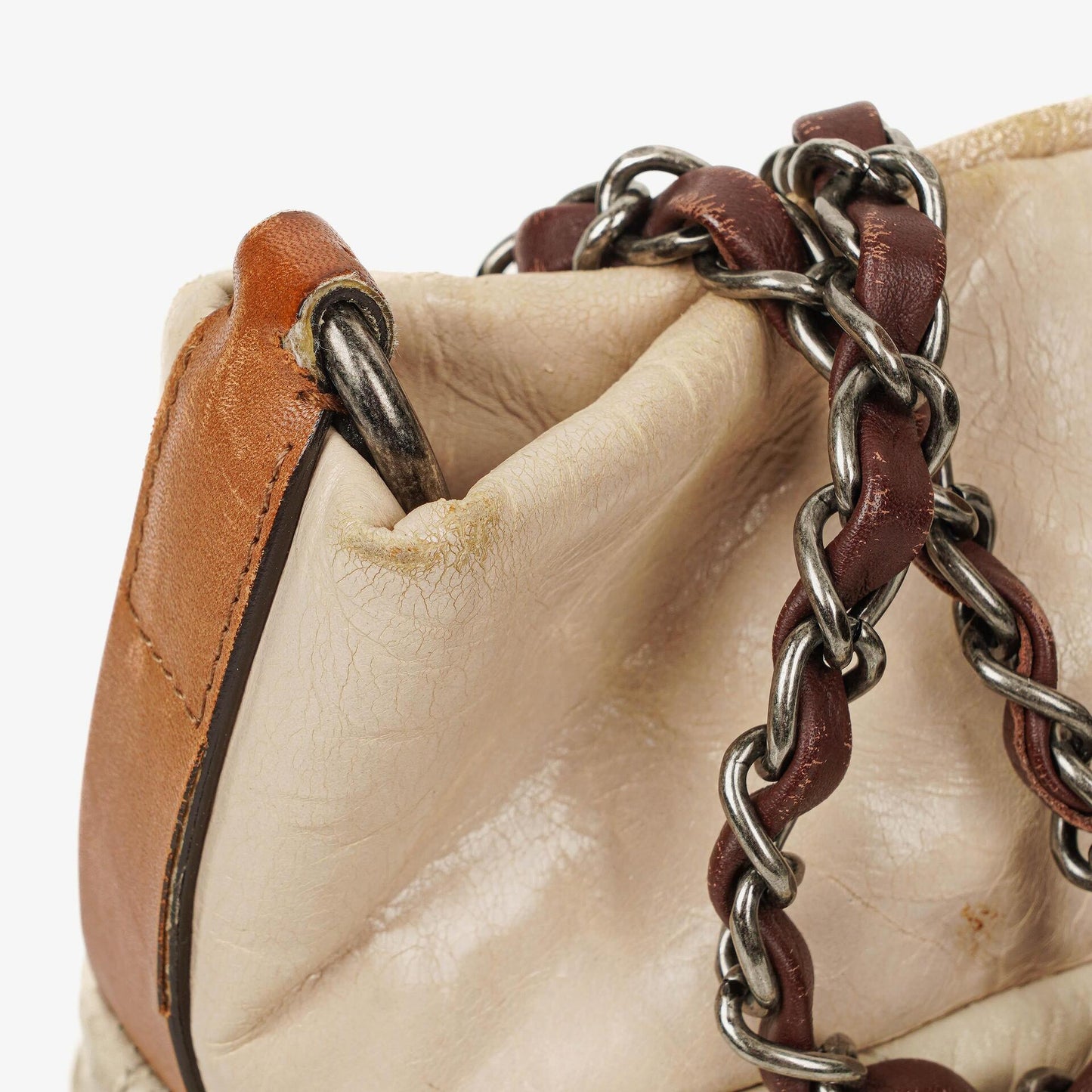 Chanel In The Mix Leather Large Tote Beige