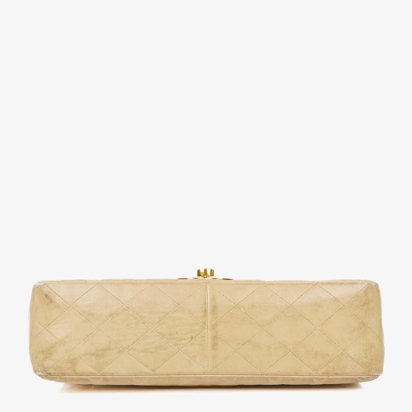 Chanel Jumbo CC Classic Single Flap Bag Beige Quilted Lambskin 24K Gold-Plated Hardware