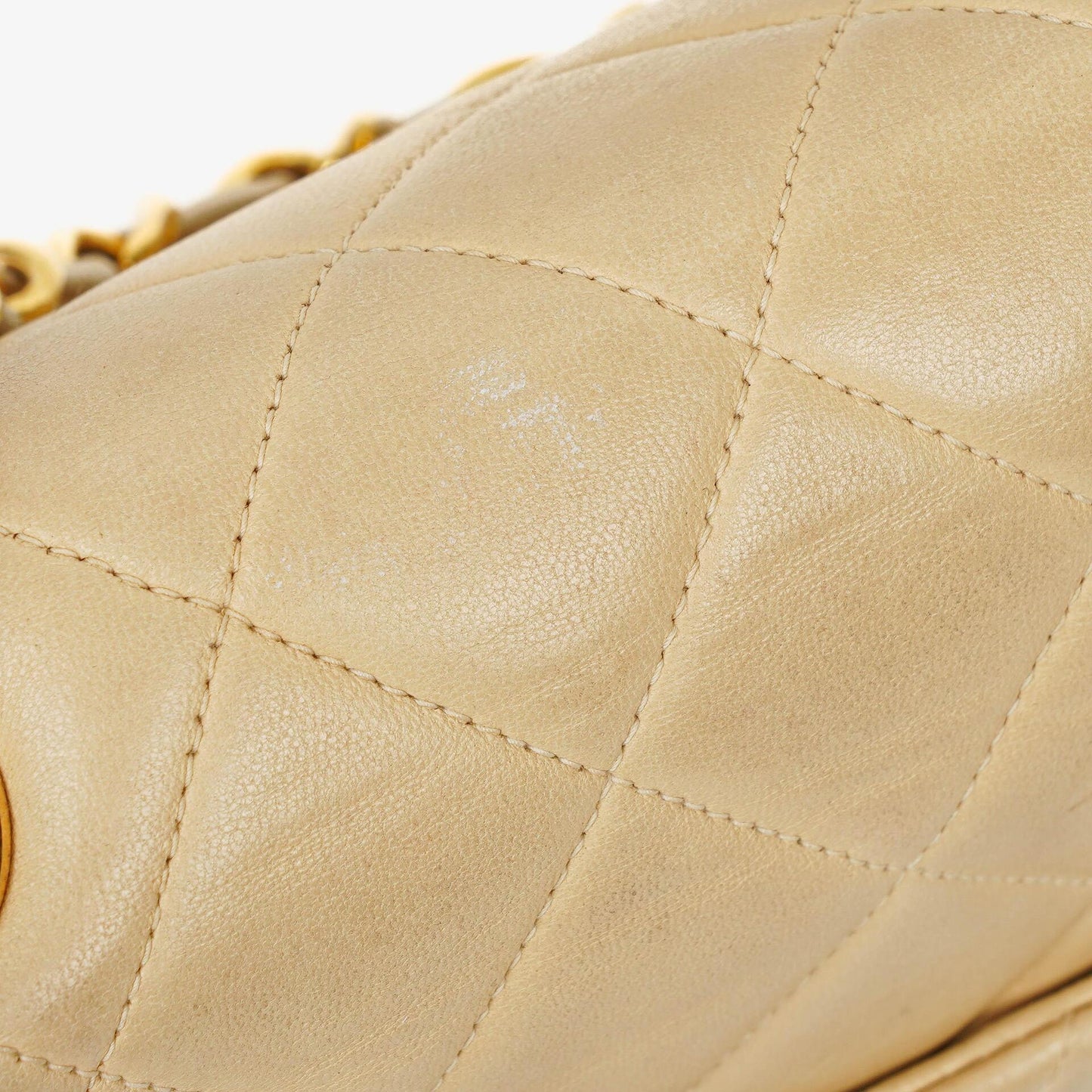 Chanel Jumbo CC Classic Single Flap Bag Beige Quilted Lambskin 24K Gold-Plated Hardware