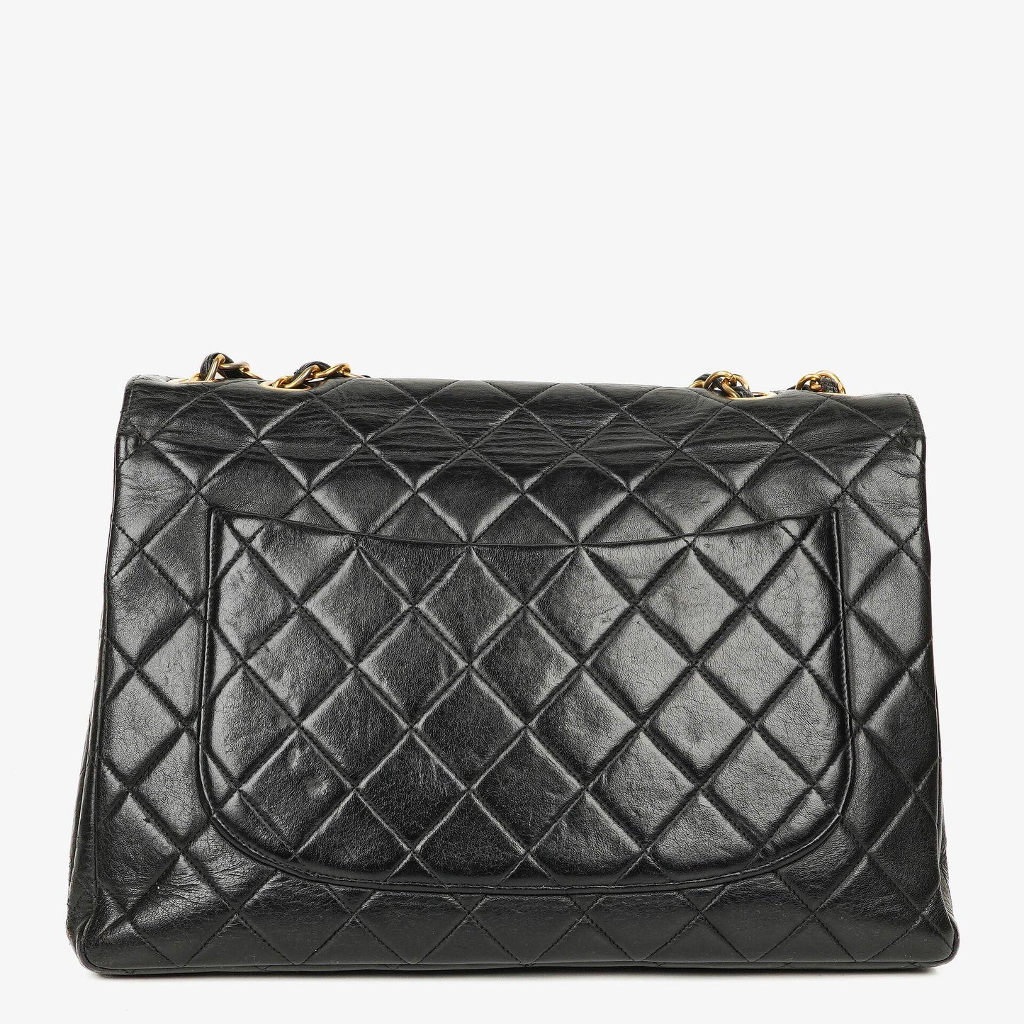Chanel Jumbo CC Classic Single Flap Bag Black Quilted Lambskin 24K Gold-Plated Hardware