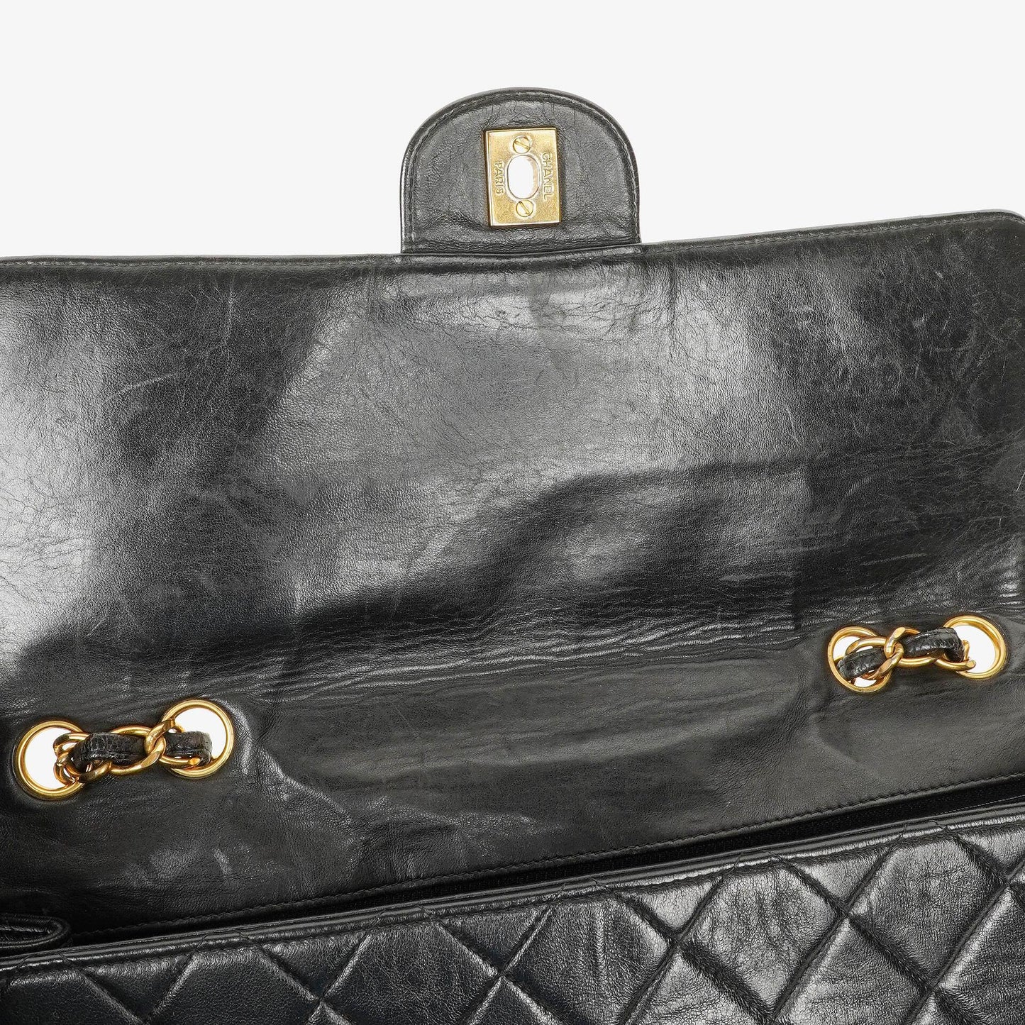 Chanel Jumbo CC Classic Single Flap Bag Black Quilted Lambskin 24K Gold-Plated Hardware