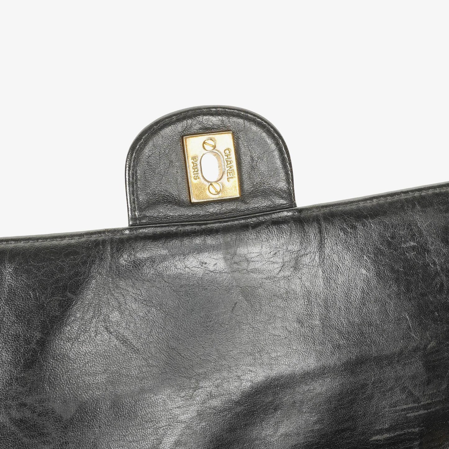 Chanel Jumbo CC Classic Single Flap Bag Black Quilted Lambskin 24K Gold-Plated Hardware