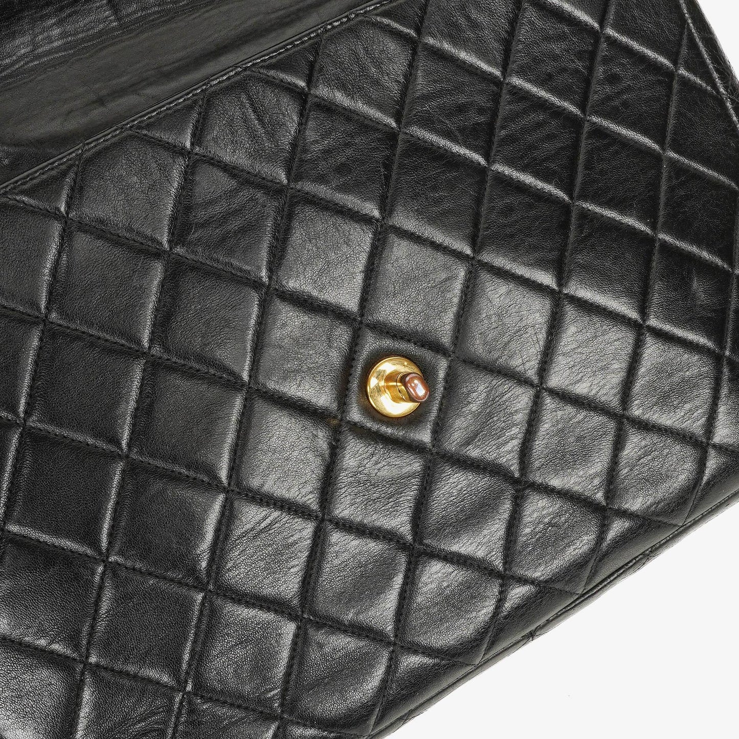 Chanel Jumbo CC Classic Single Flap Bag Black Quilted Lambskin 24K Gold-Plated Hardware
