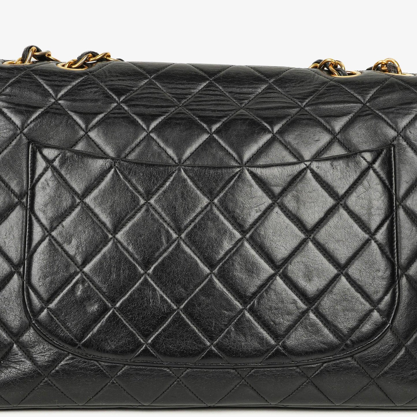 Chanel Jumbo CC Classic Single Flap Bag Black Quilted Lambskin 24K Gold-Plated Hardware