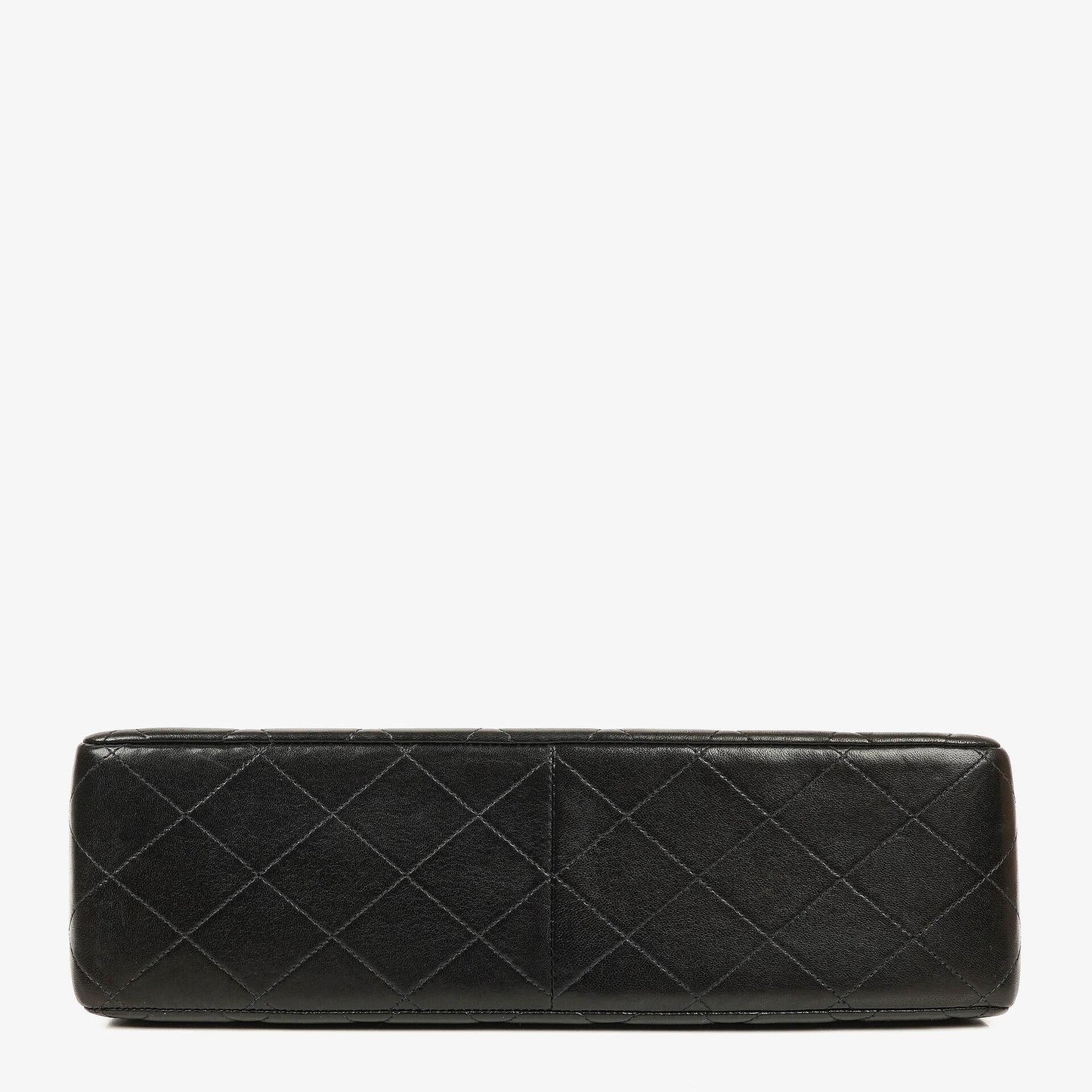 Chanel Jumbo CC Classic Single Flap Maxi Logo Bag Black Quilted Lambskin 24K Gold-Plated Hardware