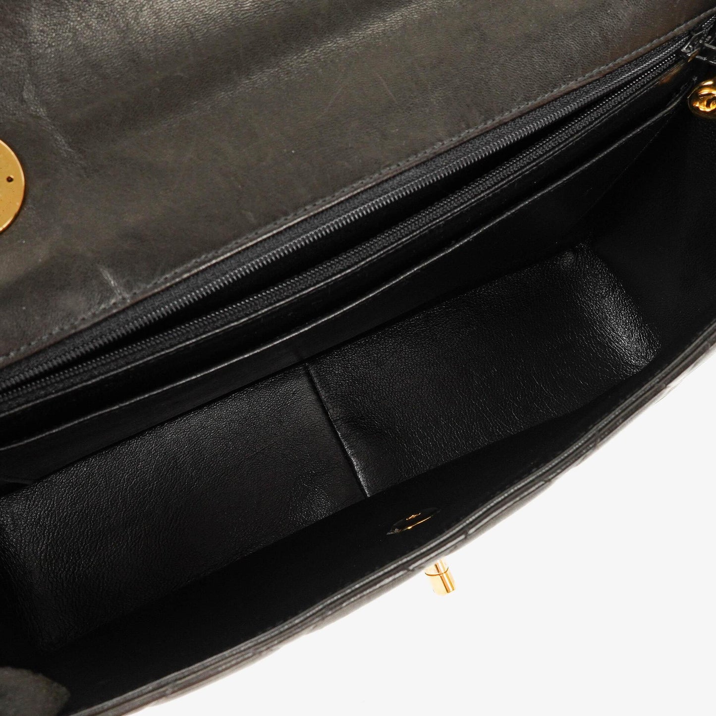 Chanel Jumbo CC Classic Single Flap Maxi Logo Bag Black Quilted Lambskin 24K Gold-Plated Hardware