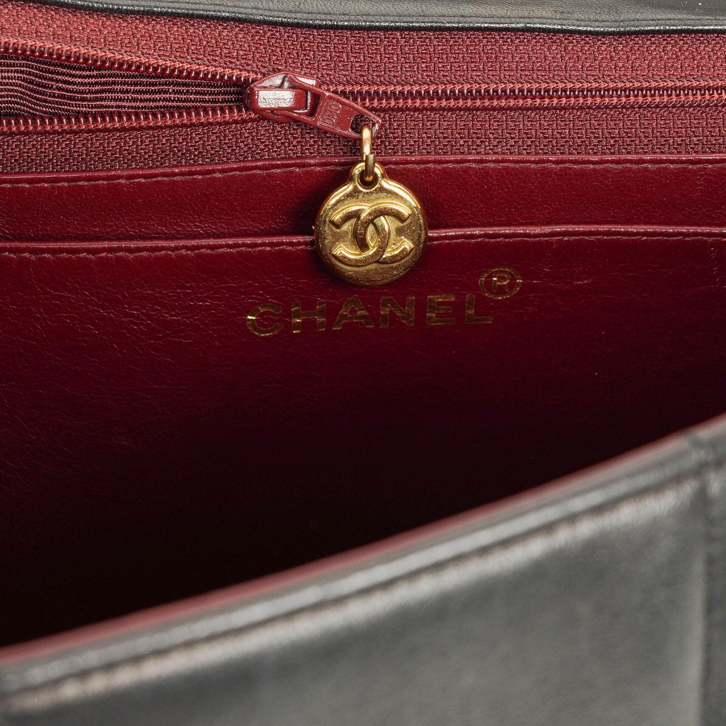 Chanel Jumbo CC Vertical Black Quilted Lamabskin Flap Bag 24K Gold-Plated Hardware