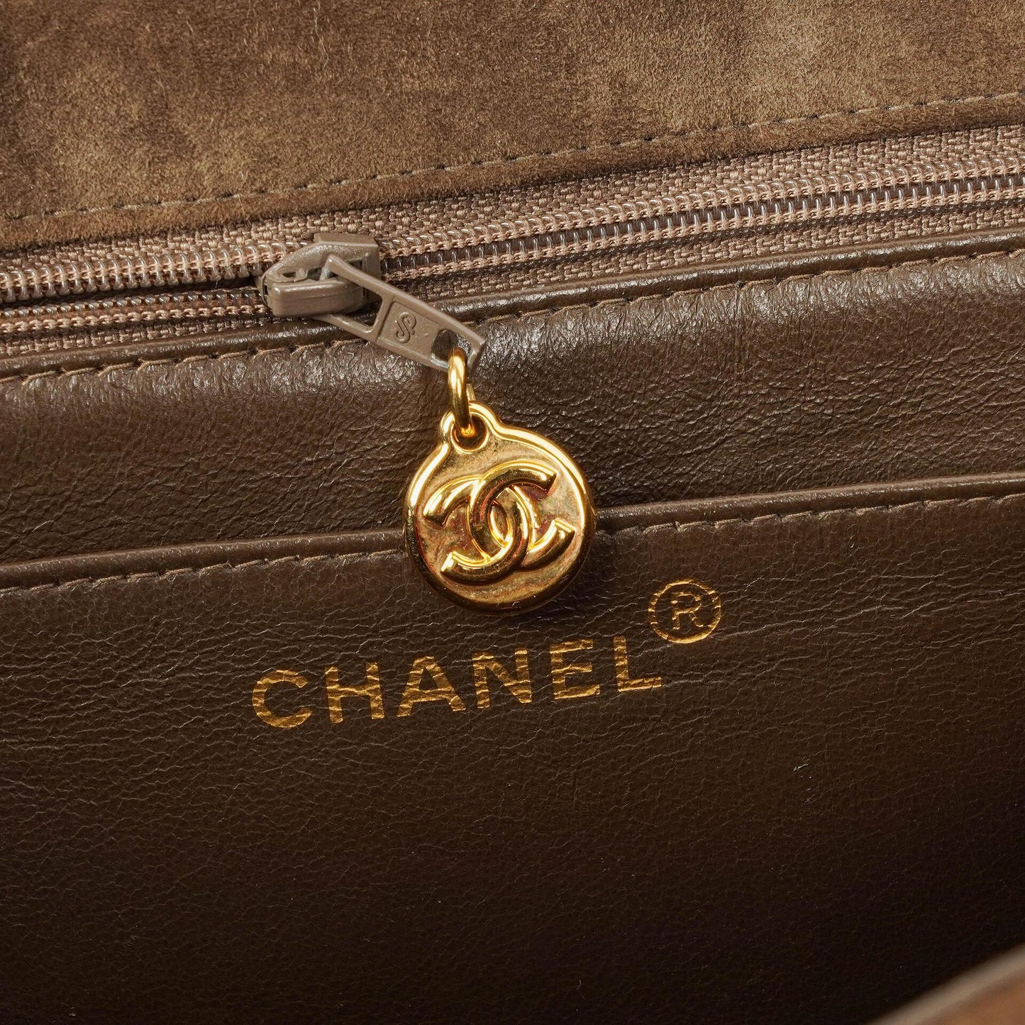 Chanel Jumbo CC Vertical Quilted Suede Flap Bag 24K Gold-Plated Hardware