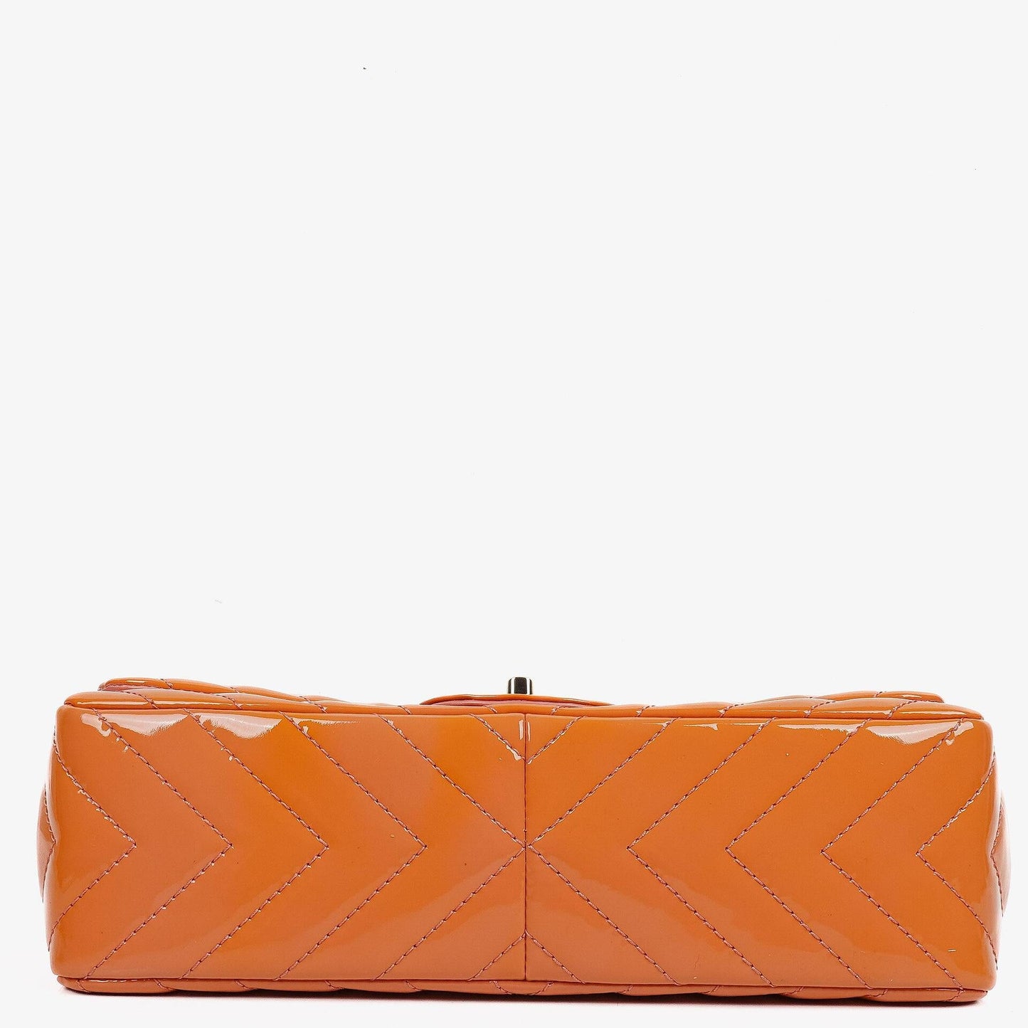Chanel Jumbo Classic Single Flap Bag Chevron Patent Quilted Leather With Silver-Tone Hardware
