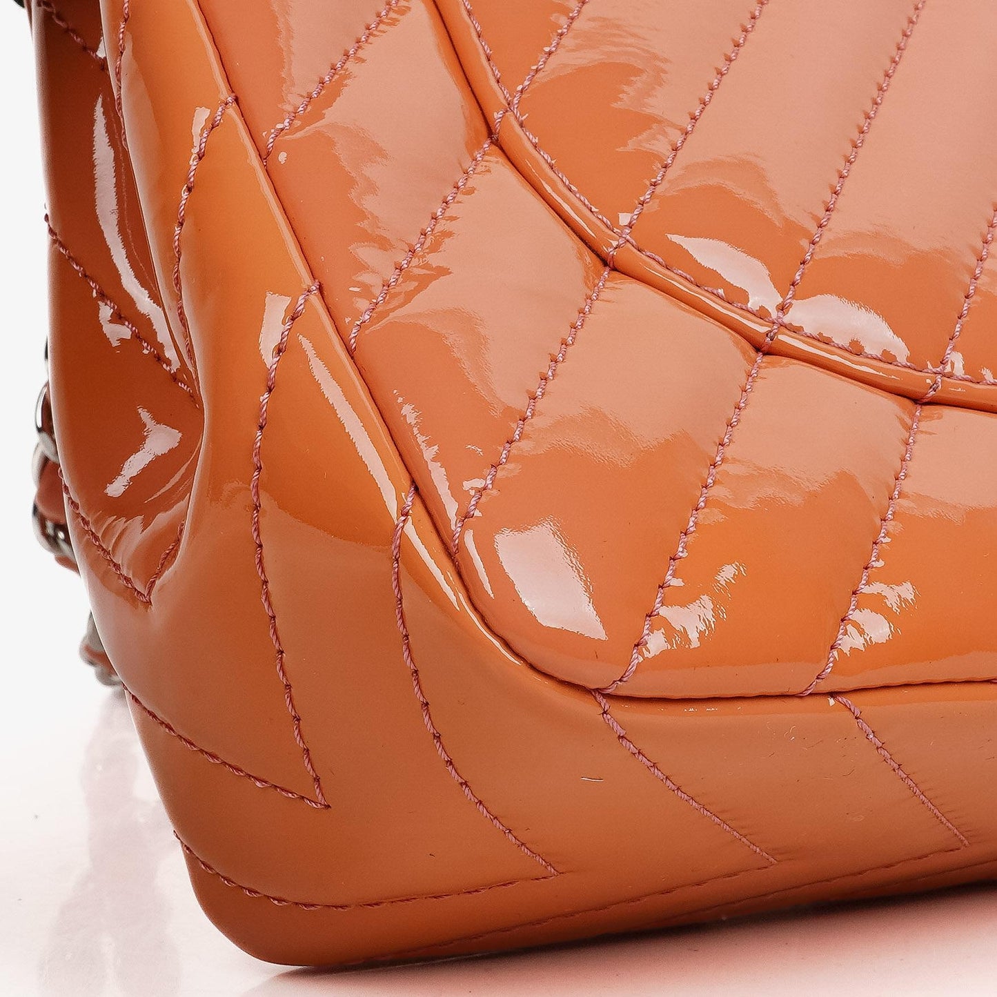 Chanel Jumbo Classic Single Flap Bag Chevron Patent Quilted Leather With Silver-Tone Hardware