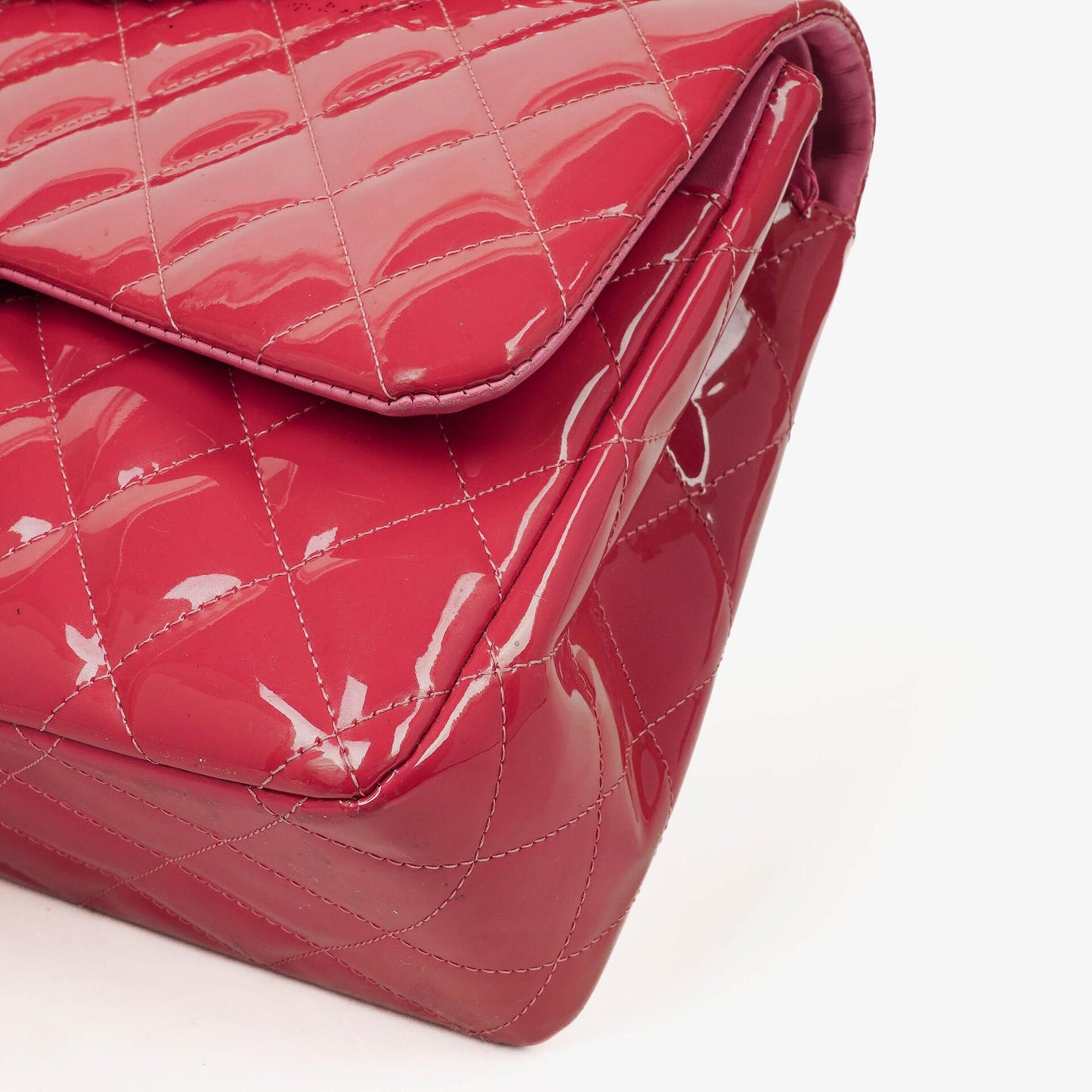 Chanel Jumbo Clasic Double Flap Patent Quilted Leather With Silver-tone Hardware