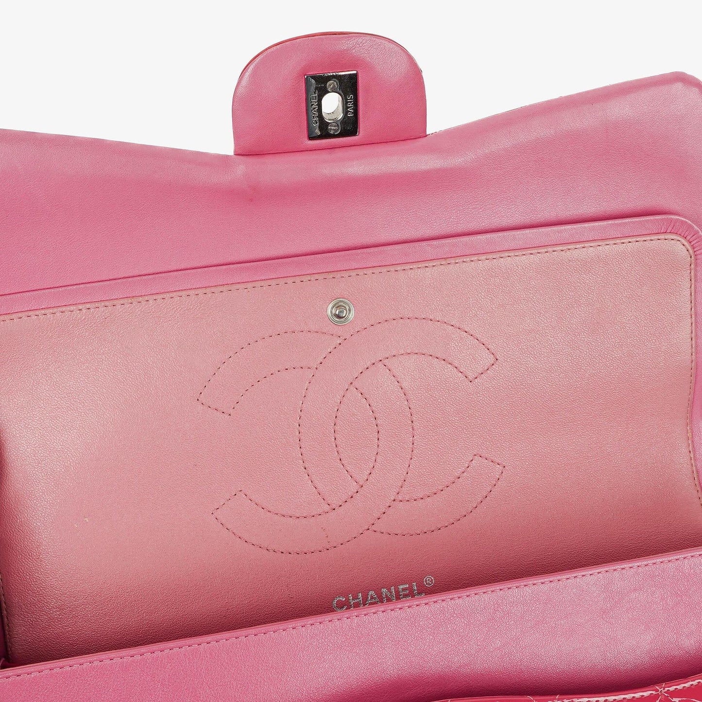 Chanel Jumbo Clasic Double Flap Patent Quilted Leather With Silver-tone Hardware