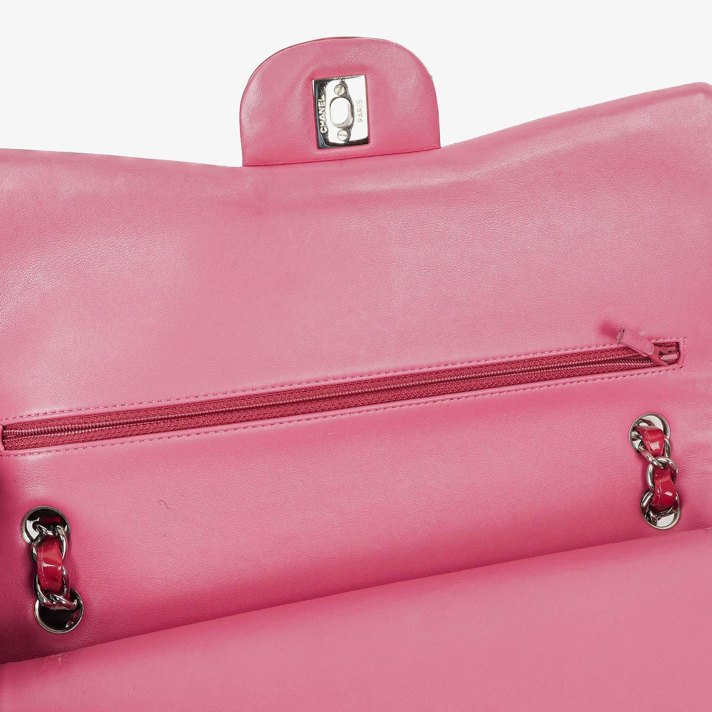 Chanel Jumbo Clasic Double Flap Patent Quilted Leather With Silver-tone Hardware