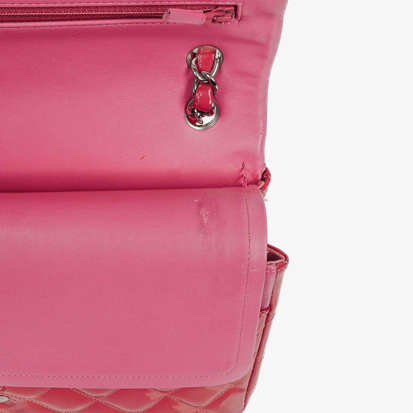 Chanel Jumbo Clasic Double Flap Patent Quilted Leather With Silver-tone Hardware