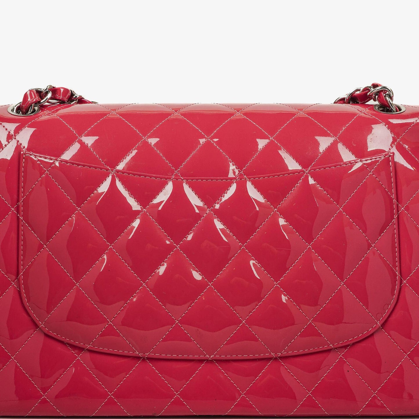 Chanel Jumbo Clasic Double Flap Patent Quilted Leather With Silver-tone Hardware
