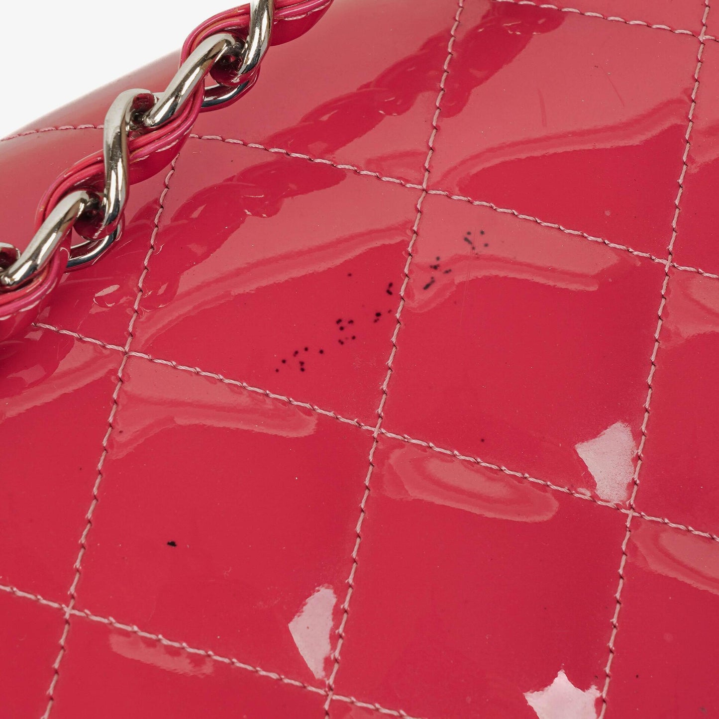 Chanel Jumbo Clasic Double Flap Patent Quilted Leather With Silver-tone Hardware