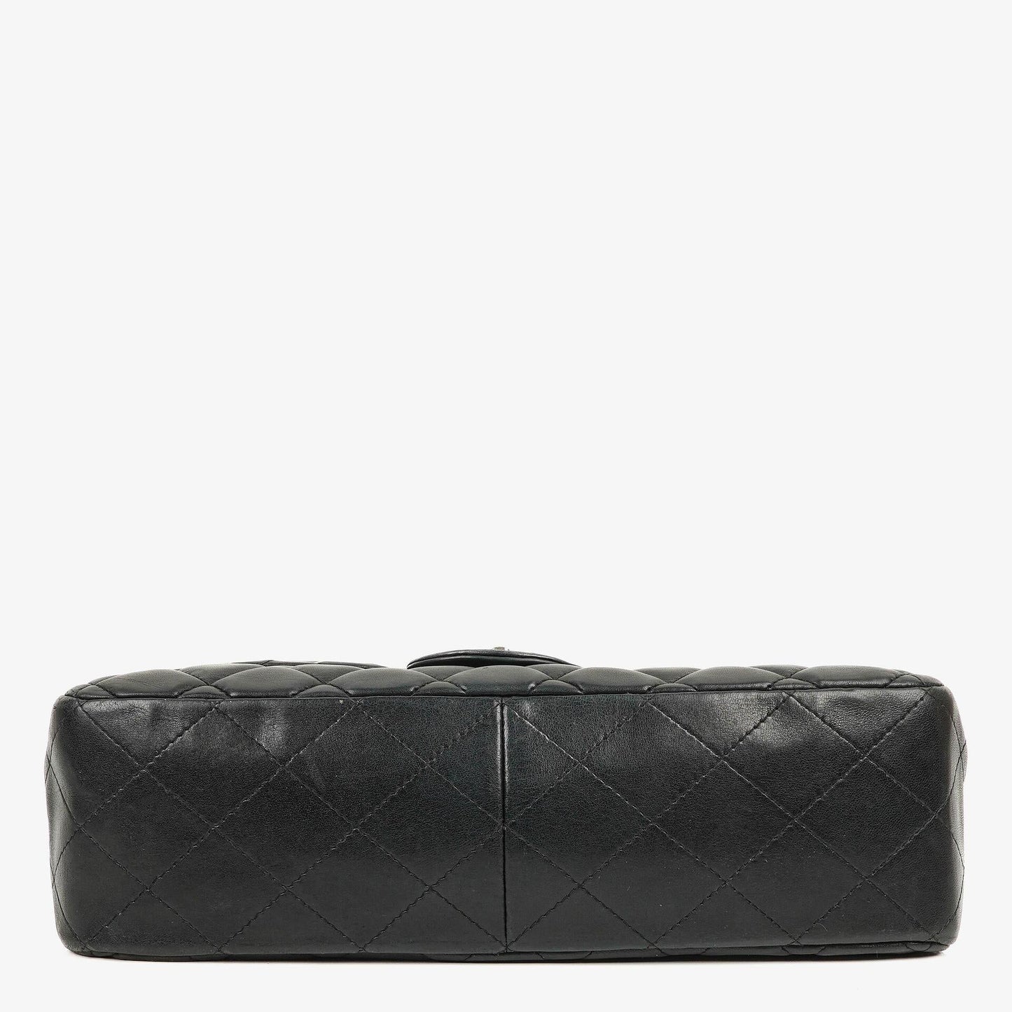 Chanel Jumbo Classic Black Quilted Leather Single Flap Bag With Silver - Tone Hardware
