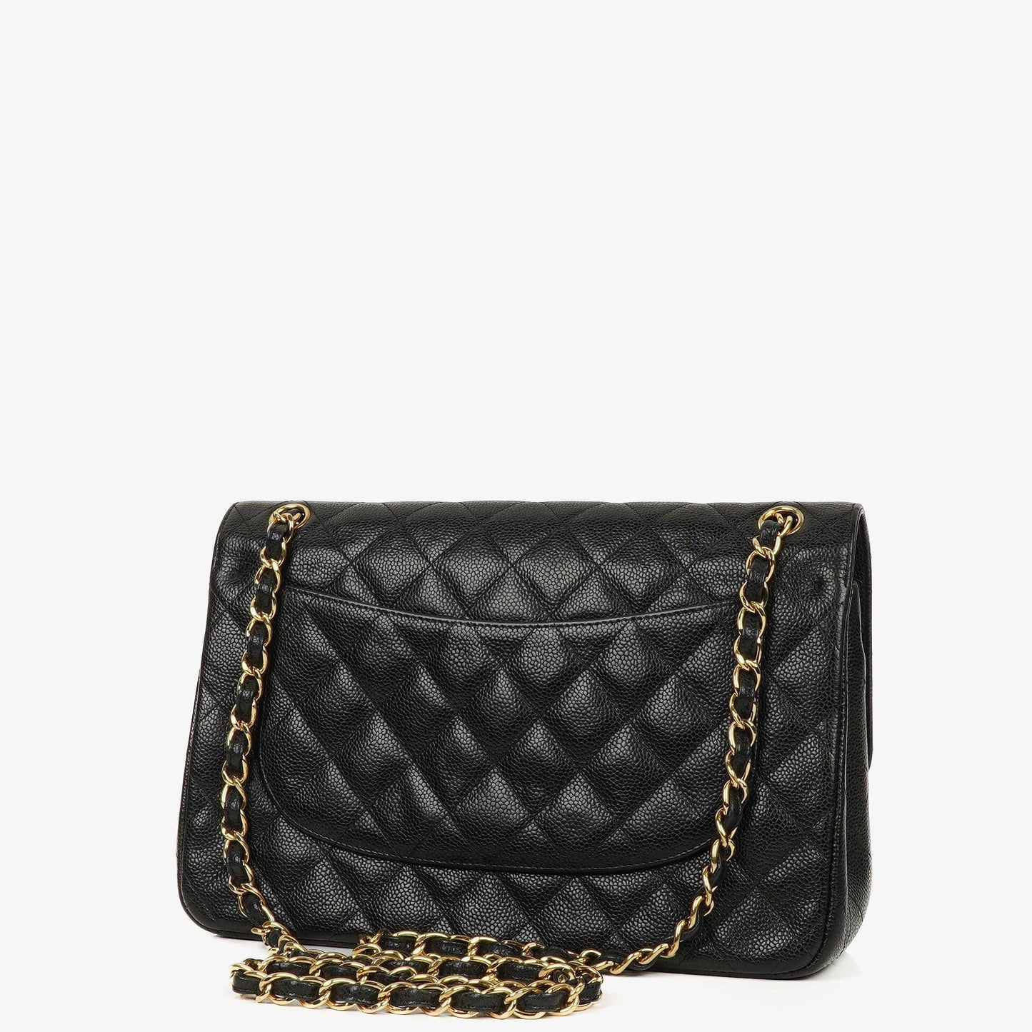 Chanel Jumbo Classic Double Flap Bag Black Quilted Caviar Gold-Tone Hardware