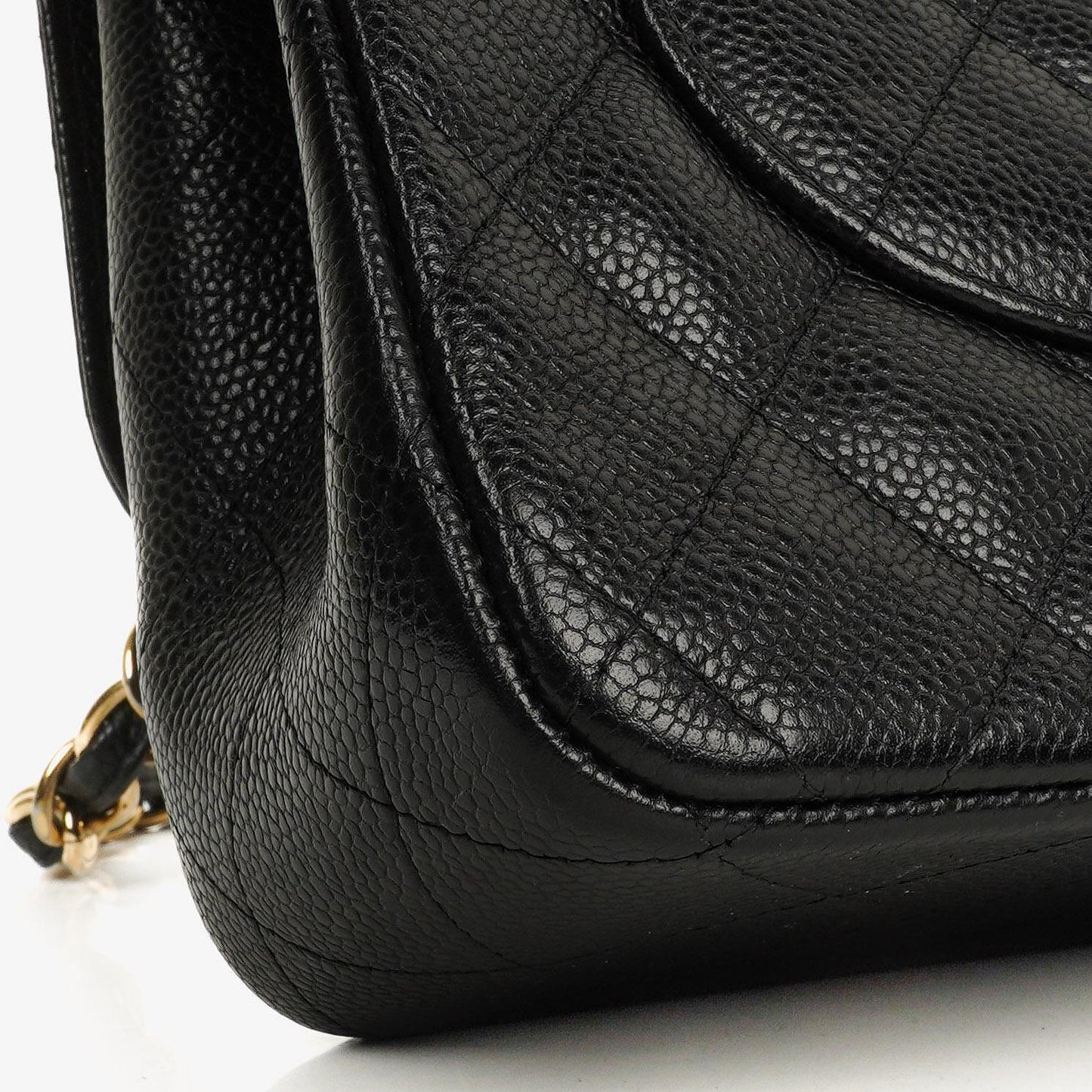 Chanel Jumbo Classic Double Flap Bag Black Quilted Caviar Gold-Tone Hardware