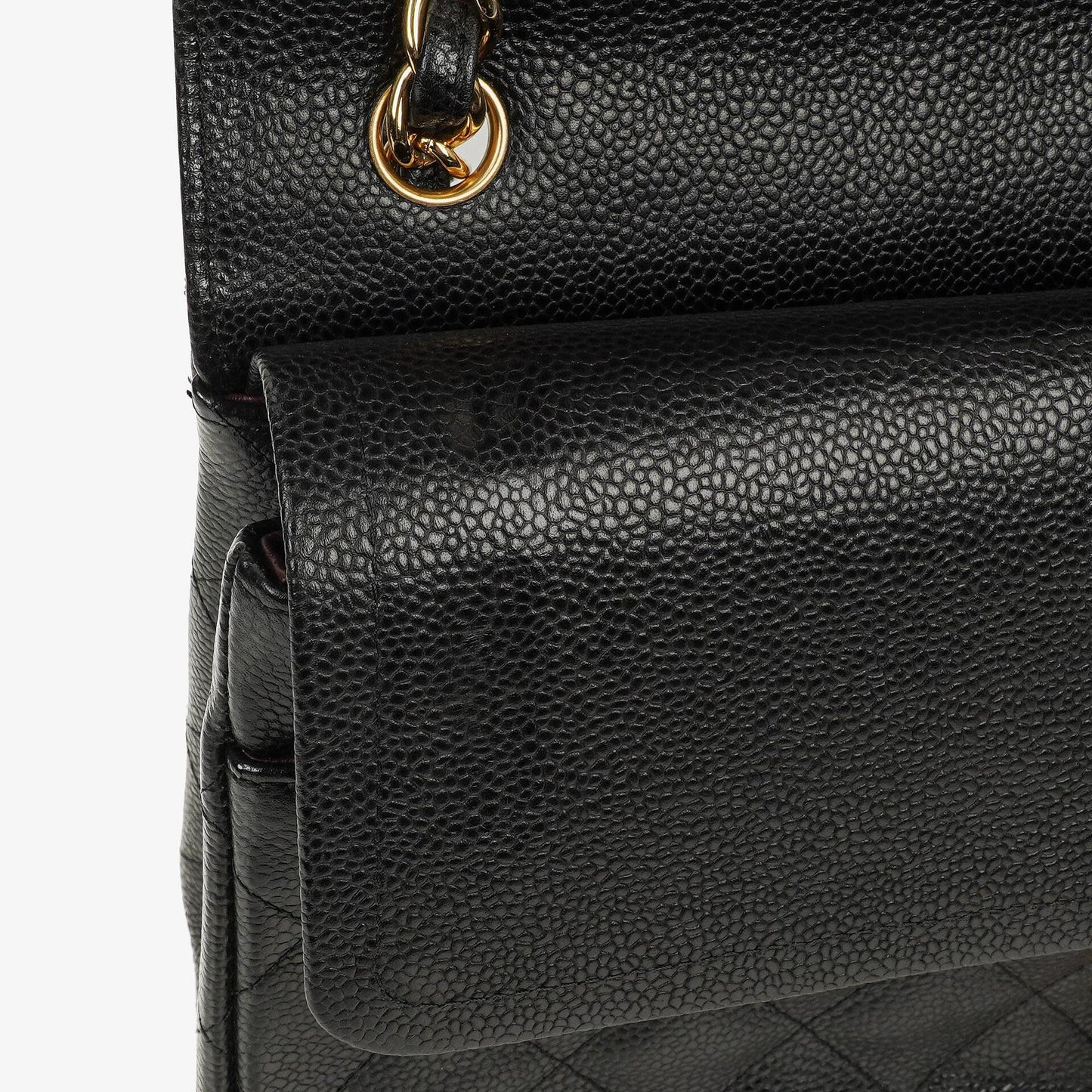 Chanel Jumbo Classic Double Flap Bag Black Quilted Caviar Gold-Tone Hardware