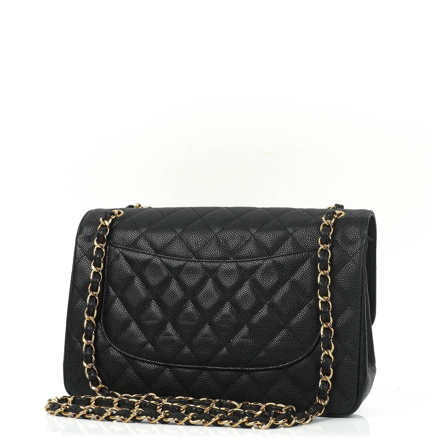Chanel Jumbo Classic Black Quilted Caviar Double Flap Bag Gold Hardware