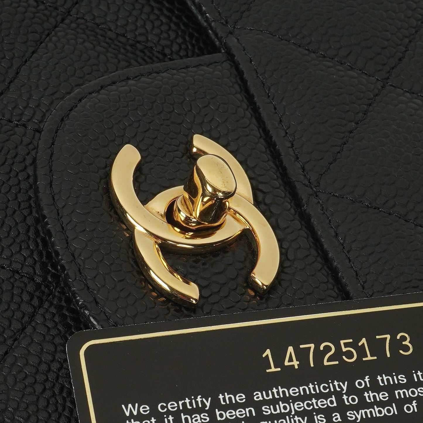 Chanel Jumbo Classic Black Quilted Caviar Double Flap Bag Gold Hardware