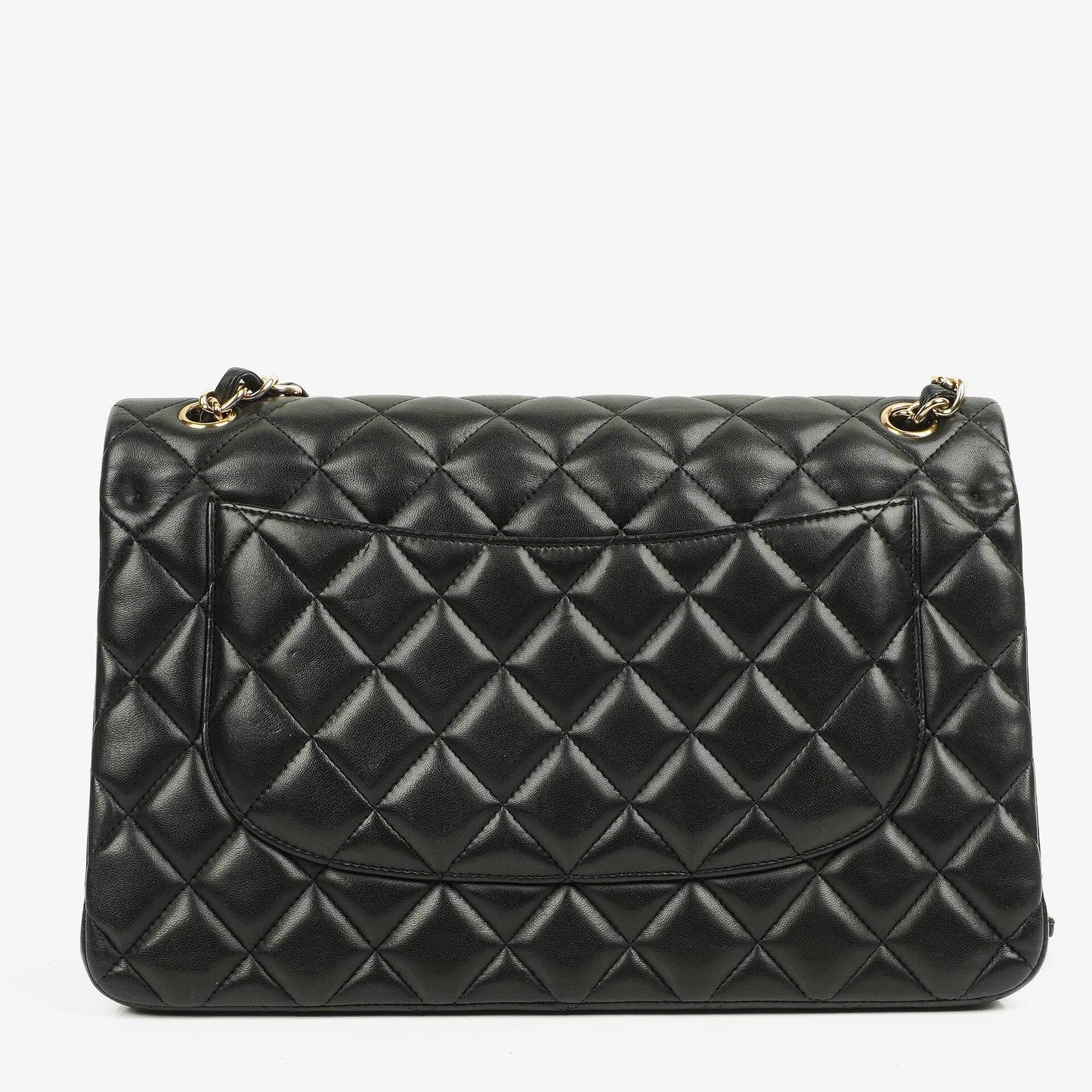 Chanel Jumbo Classic Double Flap Bag Black Quilted Lambskin With Golden-Tone Hardware