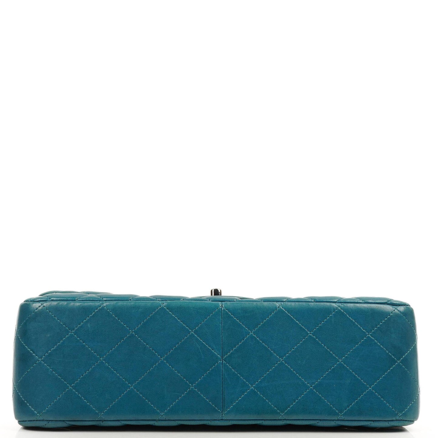 Chanel Classic Jumbo Double Flap Bag Blue Quilted Lambskin With Silver-Tone Hardware