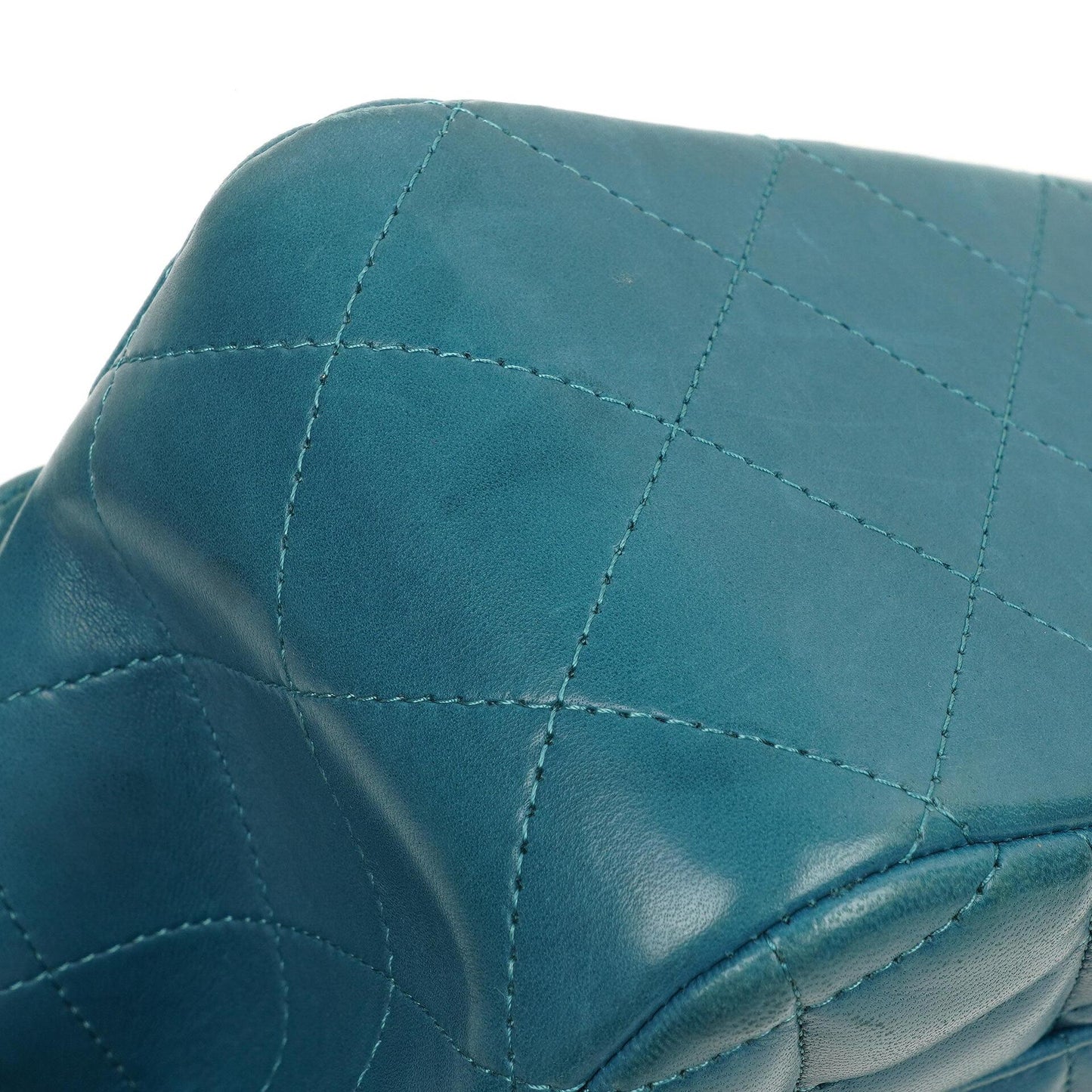 Chanel Classic Jumbo Double Flap Bag Blue Quilted Lambskin With Silver-Tone Hardware