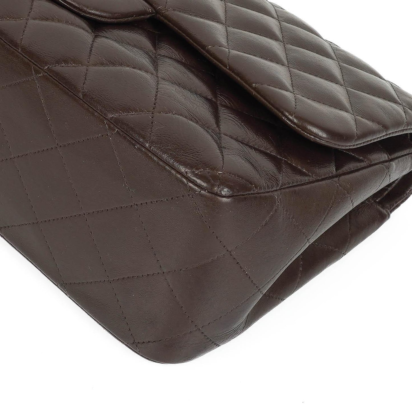 Chanel Jumbo Classic Double Flap Bag In Brown Quilted Lambskin And Gold-Plated Hardware