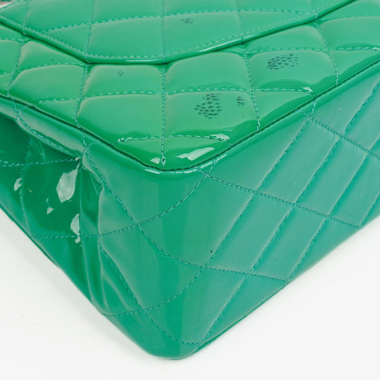 Chanel Jumbo Classic Double Flap Bag Turquoise Quilted Patent Leather With Silver-Tone Hardware