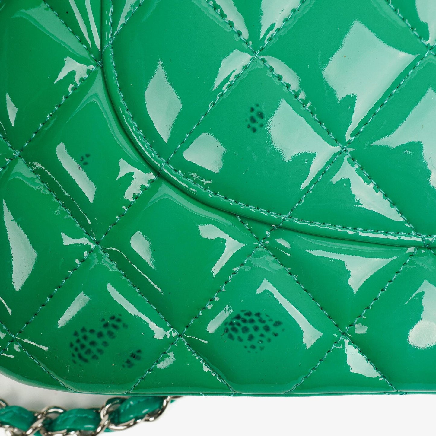 Chanel Jumbo Classic Double Flap Bag Turquoise Quilted Patent Leather With Silver-Tone Hardware
