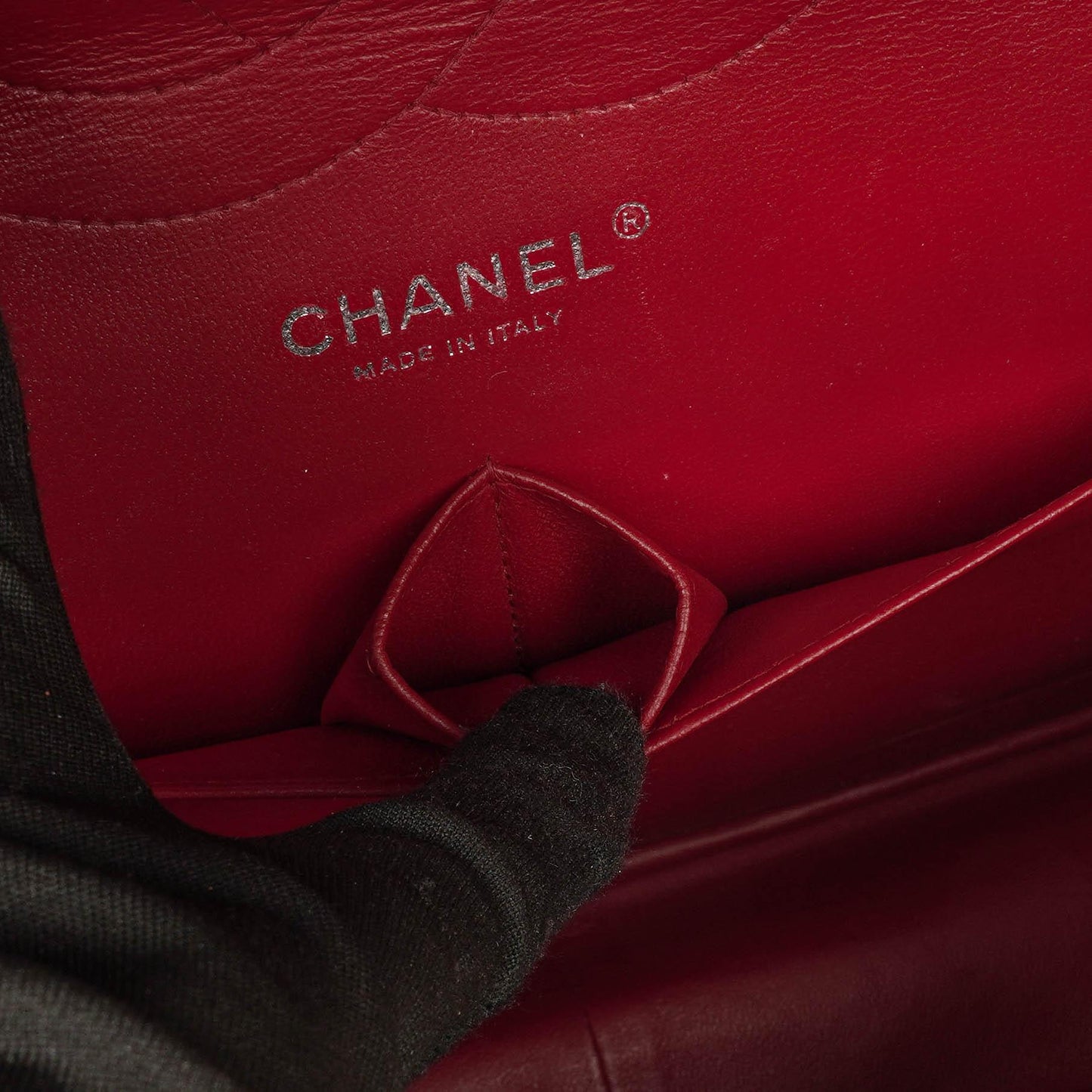 Chanel Jumbo Classic Red Caviar Quilted Leather Double Flap Bag With Silver - Tone Hardware