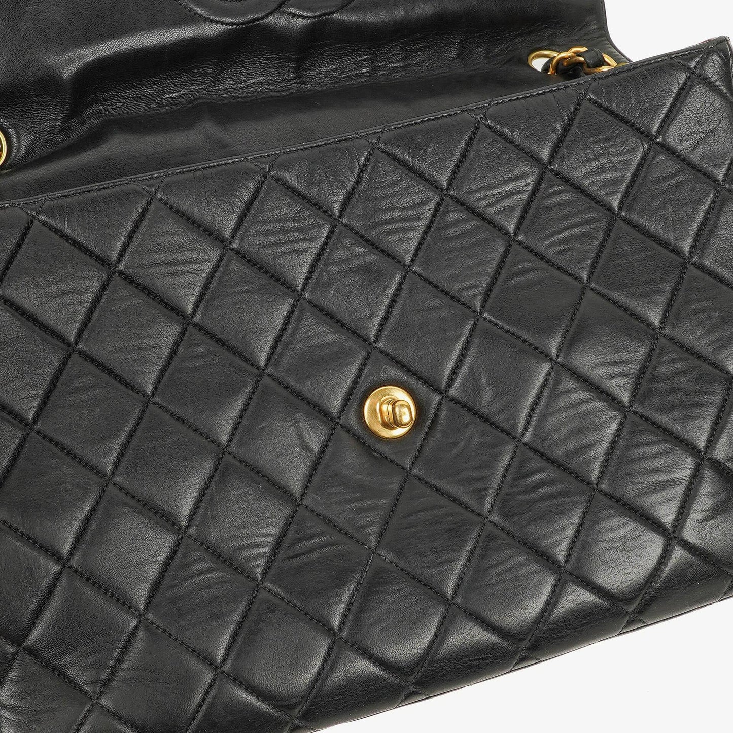 Chanel Jumbo Classic Single Flap Bag Black Quilted Lambskin 24K Gold-Plated Hardware