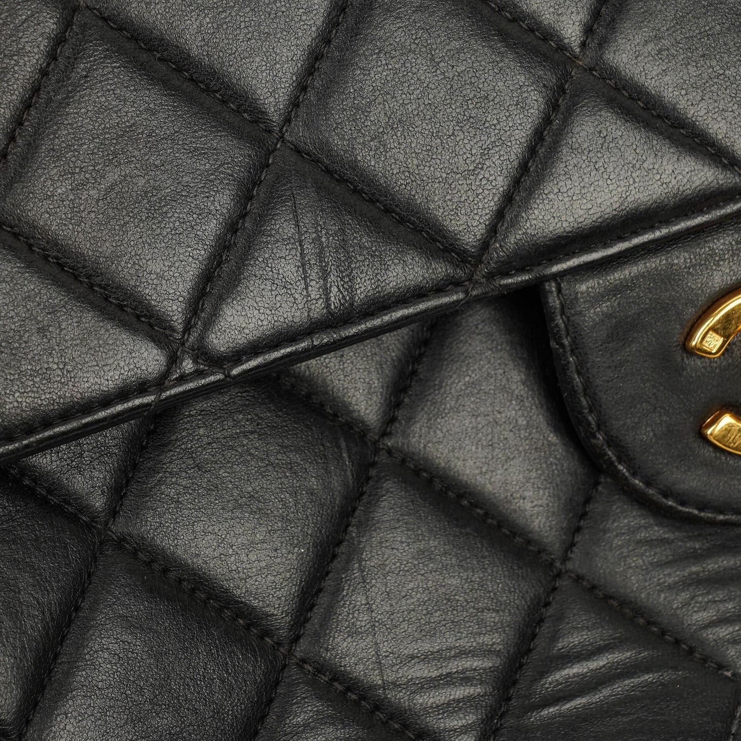 Chanel Jumbo Classic Single Flap Bag Black Quilted Lambskin 24K Gold-Plated Hardware