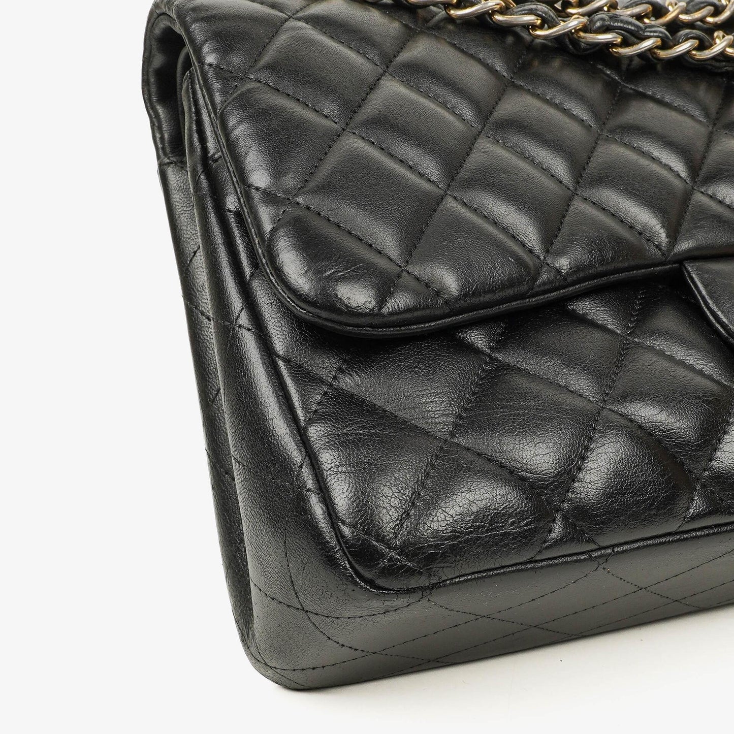 Chanel Jumbo Classic Single Flap Bag Black Quilted Lambskin Gold-Tone Hardware