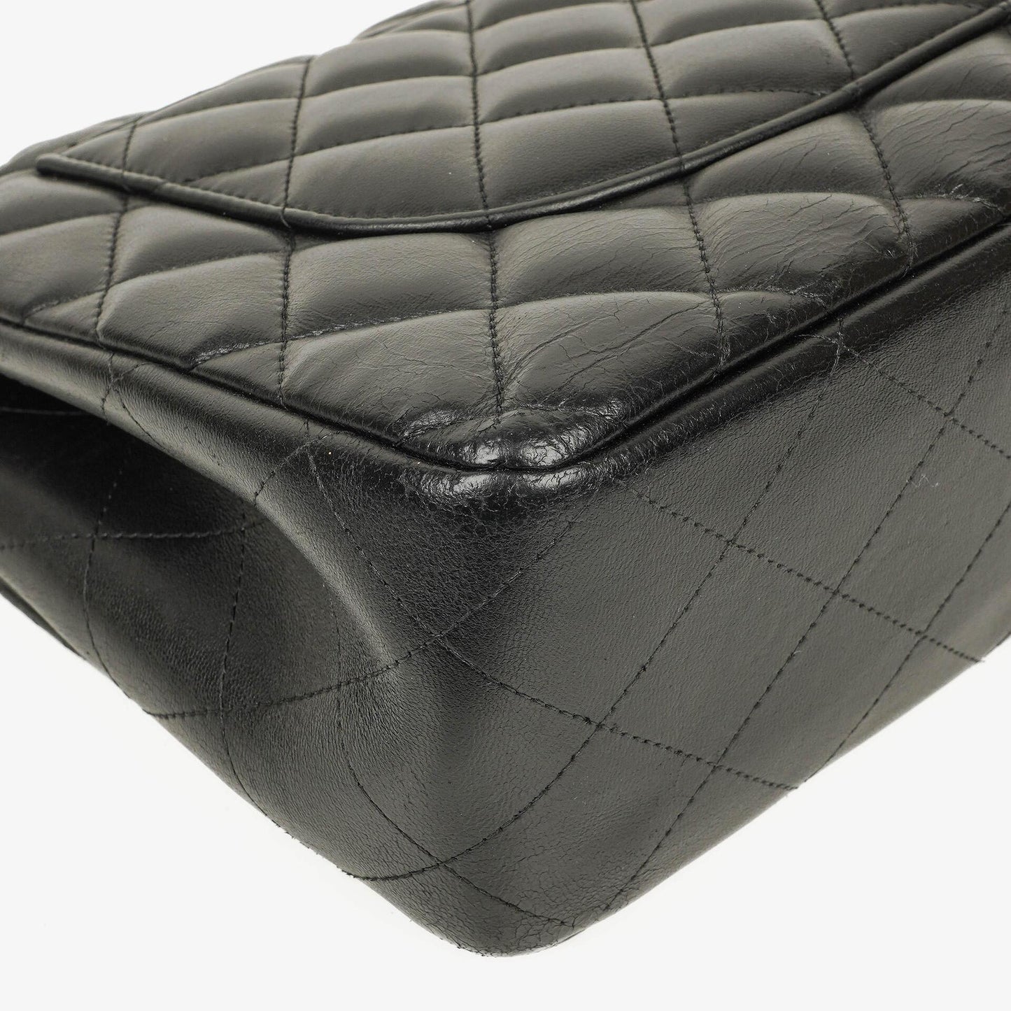 Chanel Jumbo Classic Single Flap Bag Black Quilted Lambskin Gold-Tone Hardware