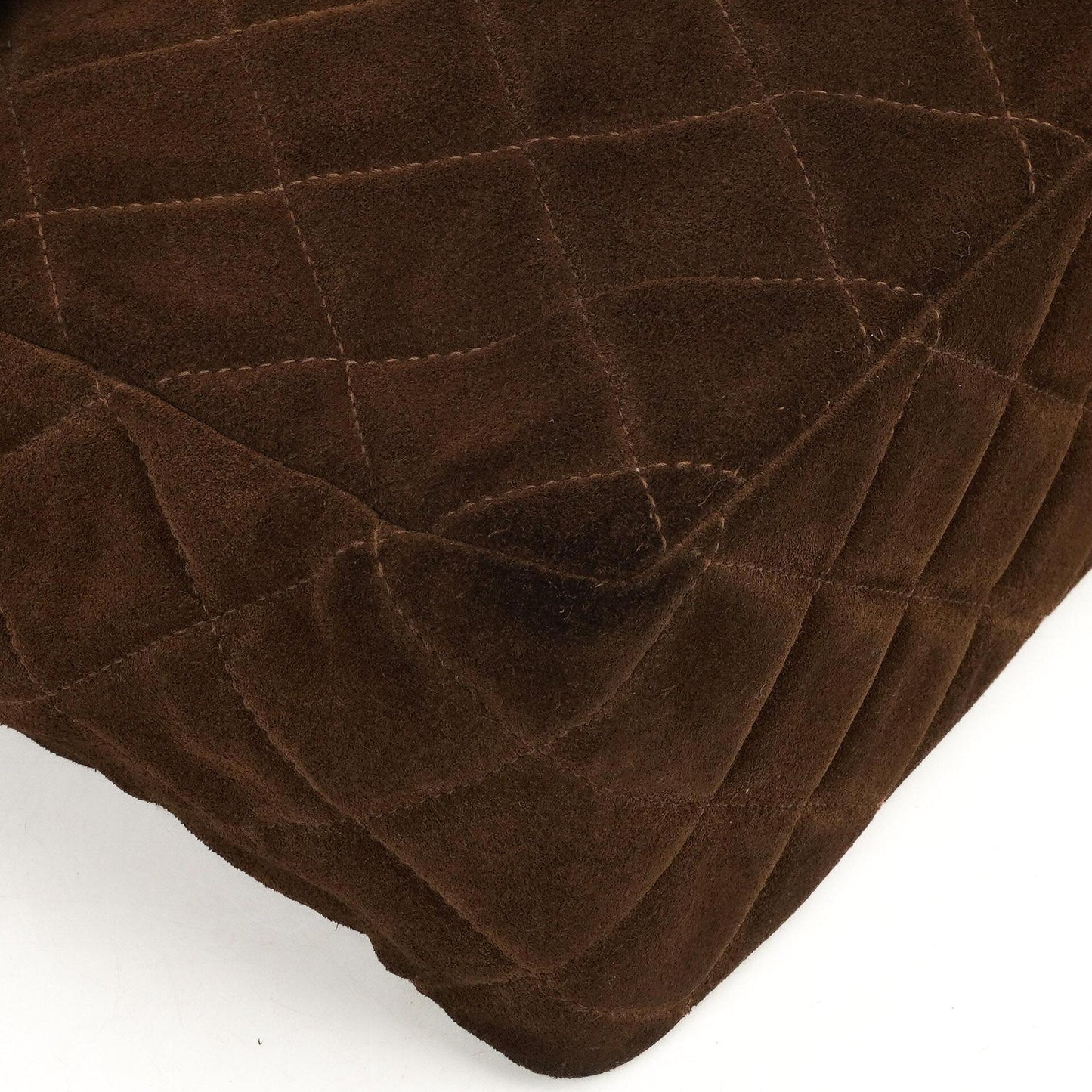 Chanel Jumbo Classic Single Flap Bag Brown Quilted Suede With Aged Gold Hardware