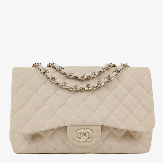 Chanel Jumbo Classic Single Flap Bag Jersey Silver-Tone Hardware